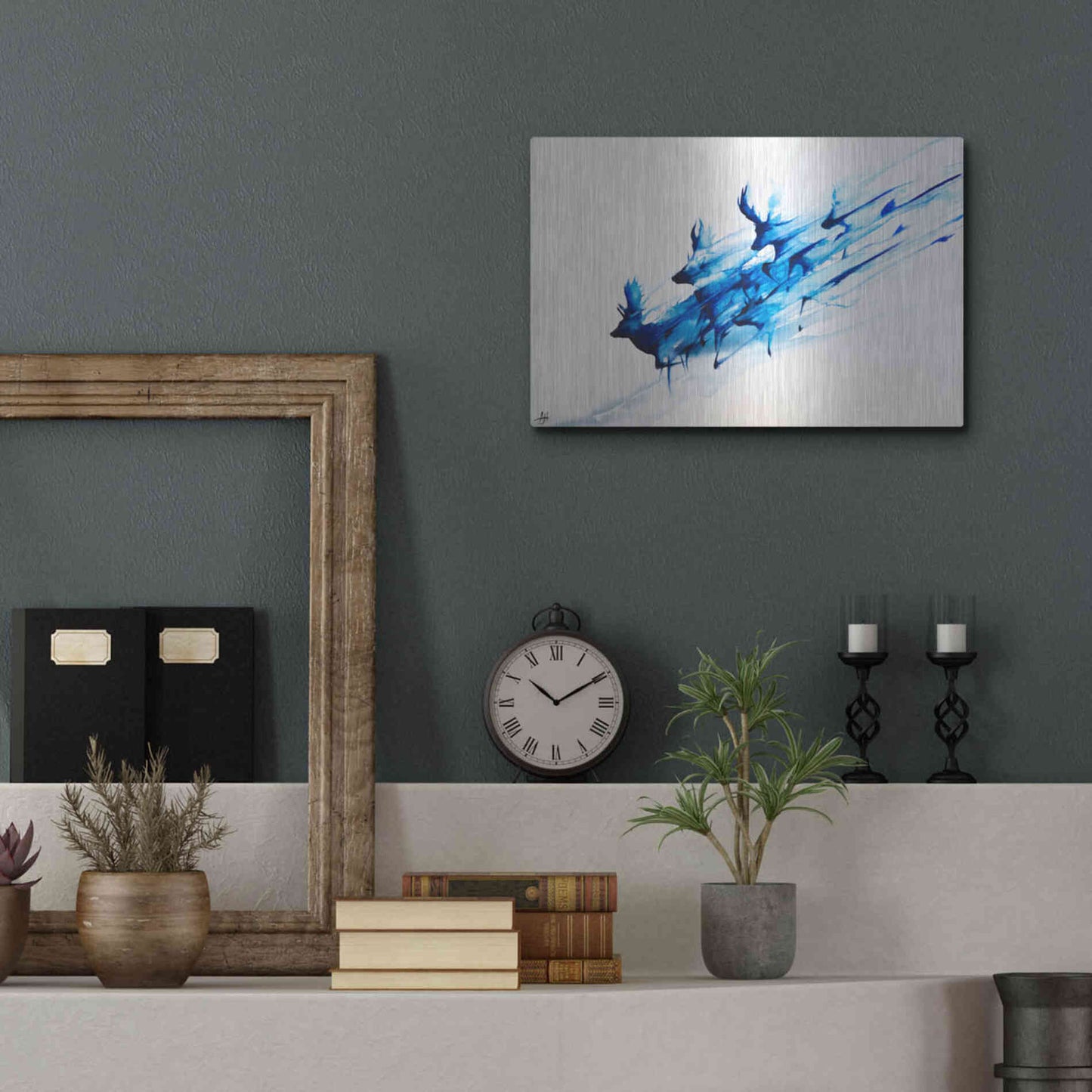 Luxe Metal Art 'Caligo' by Marc Allante, Metal Wall Art,16x12