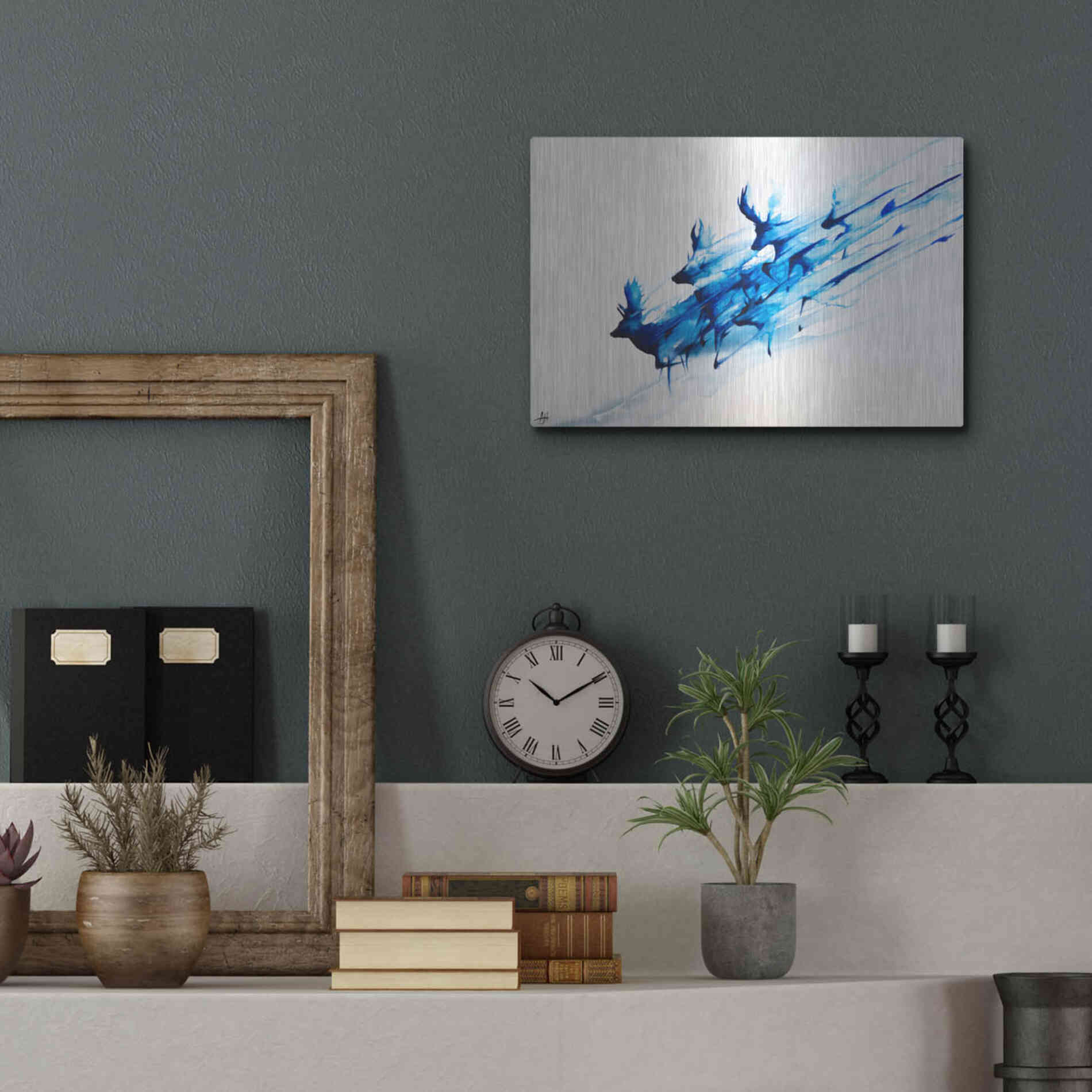 Luxe Metal Art 'Caligo' by Marc Allante, Metal Wall Art,16x12