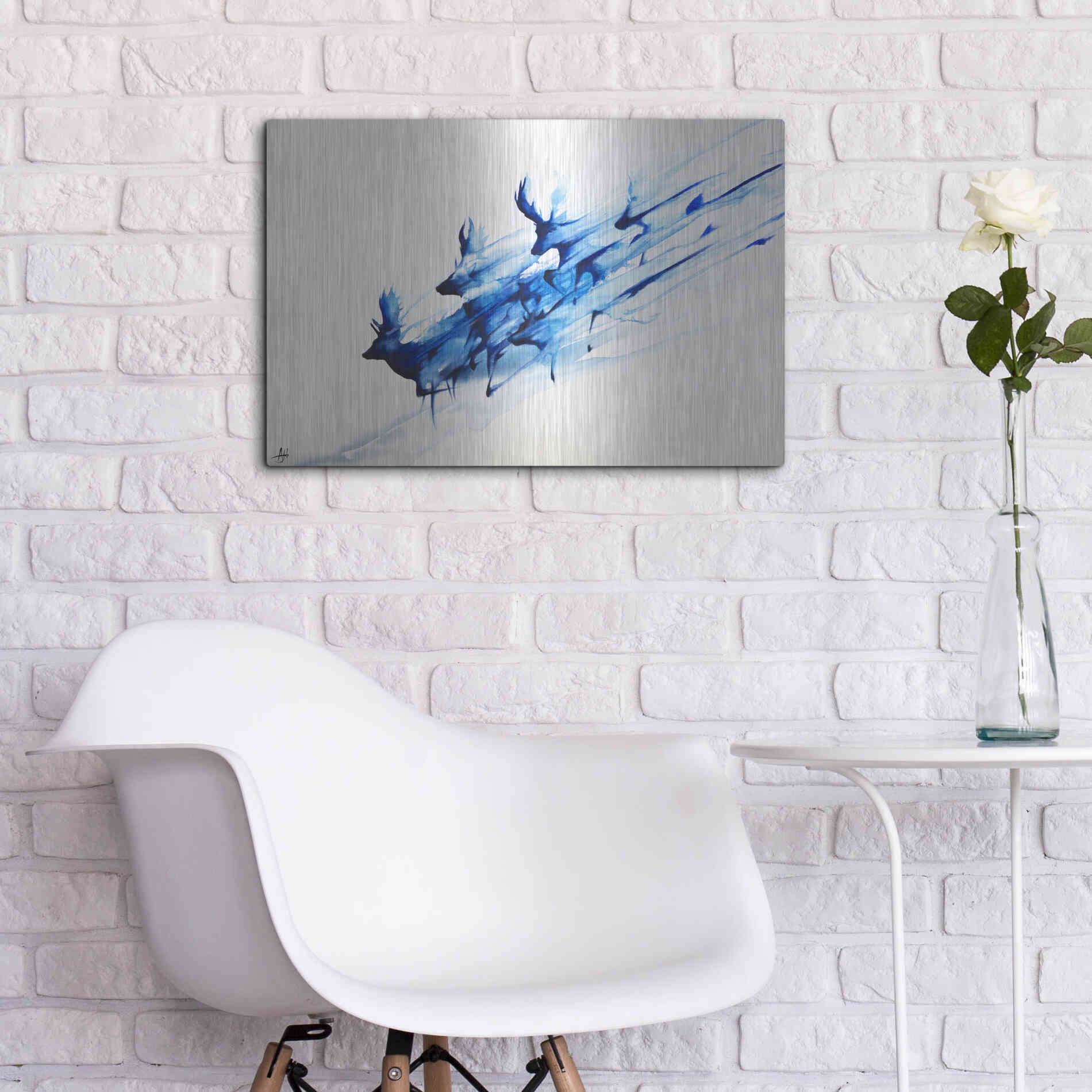 Luxe Metal Art 'Caligo' by Marc Allante, Metal Wall Art,24x16