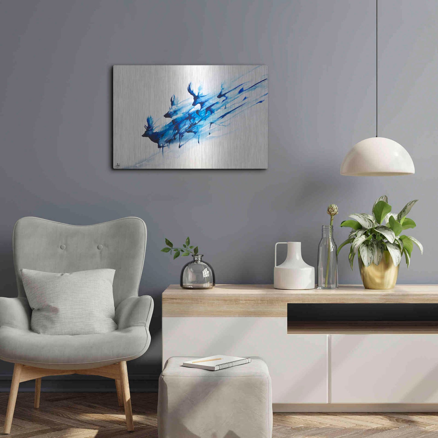 Luxe Metal Art 'Caligo' by Marc Allante, Metal Wall Art,24x16