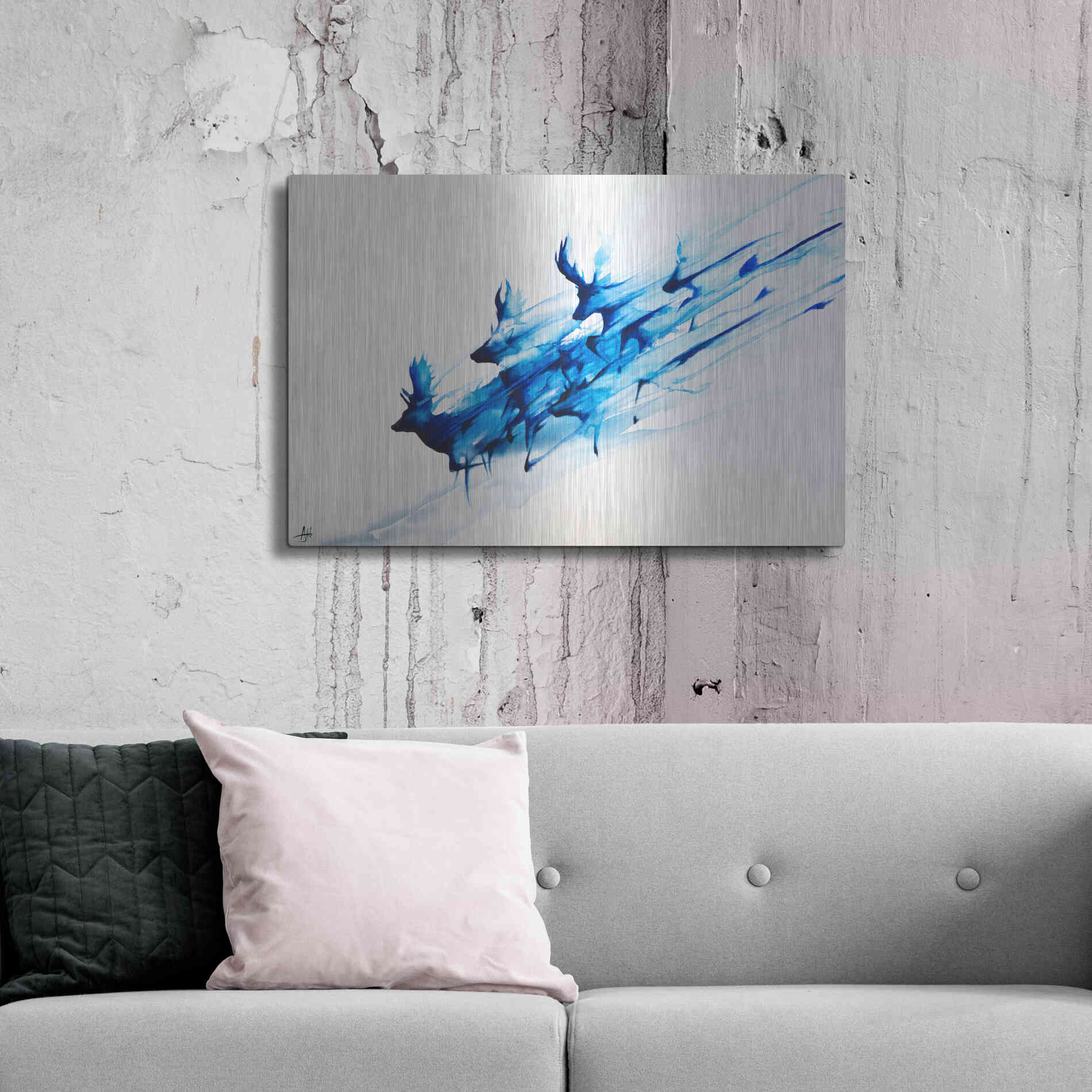 Luxe Metal Art 'Caligo' by Marc Allante, Metal Wall Art,36x24