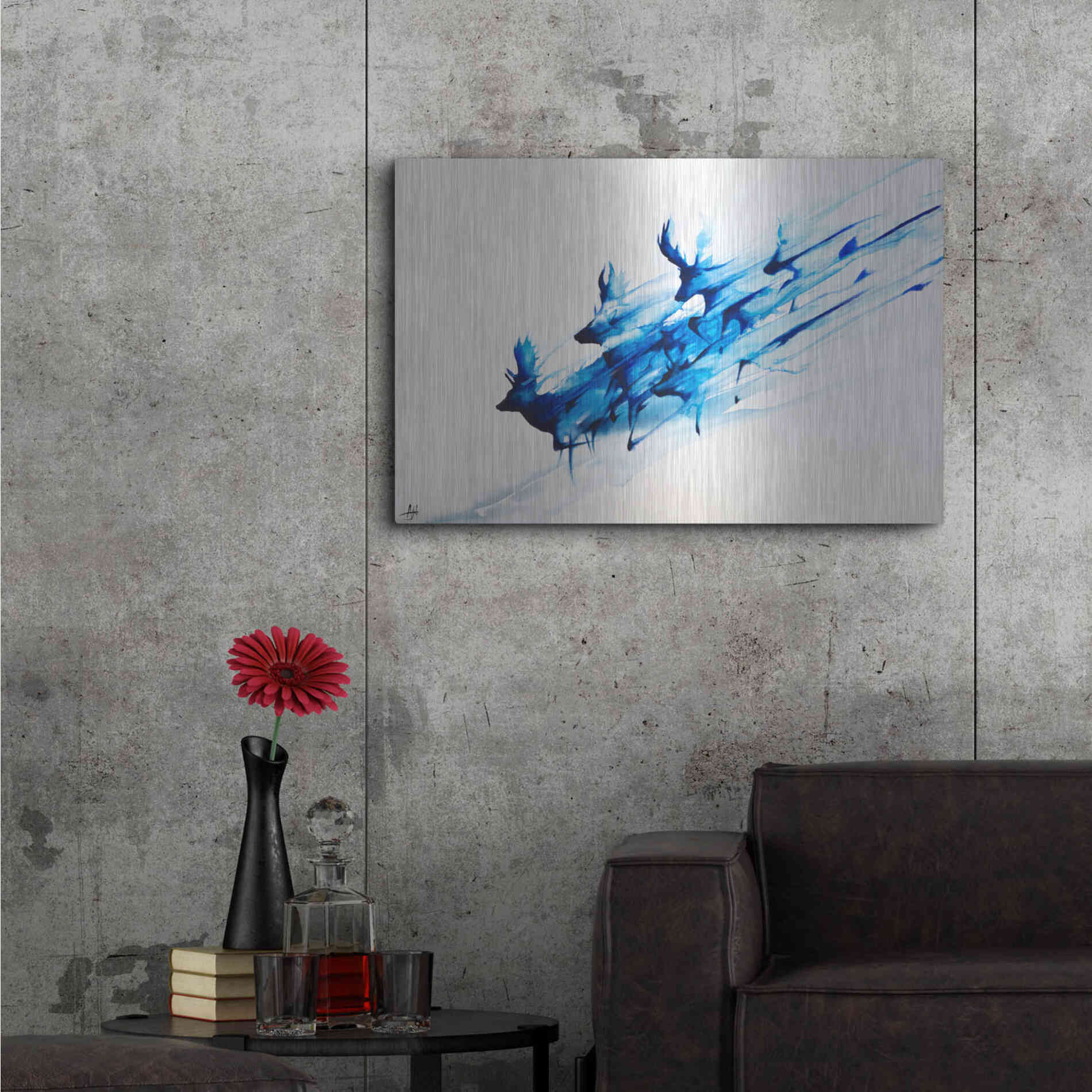 Luxe Metal Art 'Caligo' by Marc Allante, Metal Wall Art,36x24