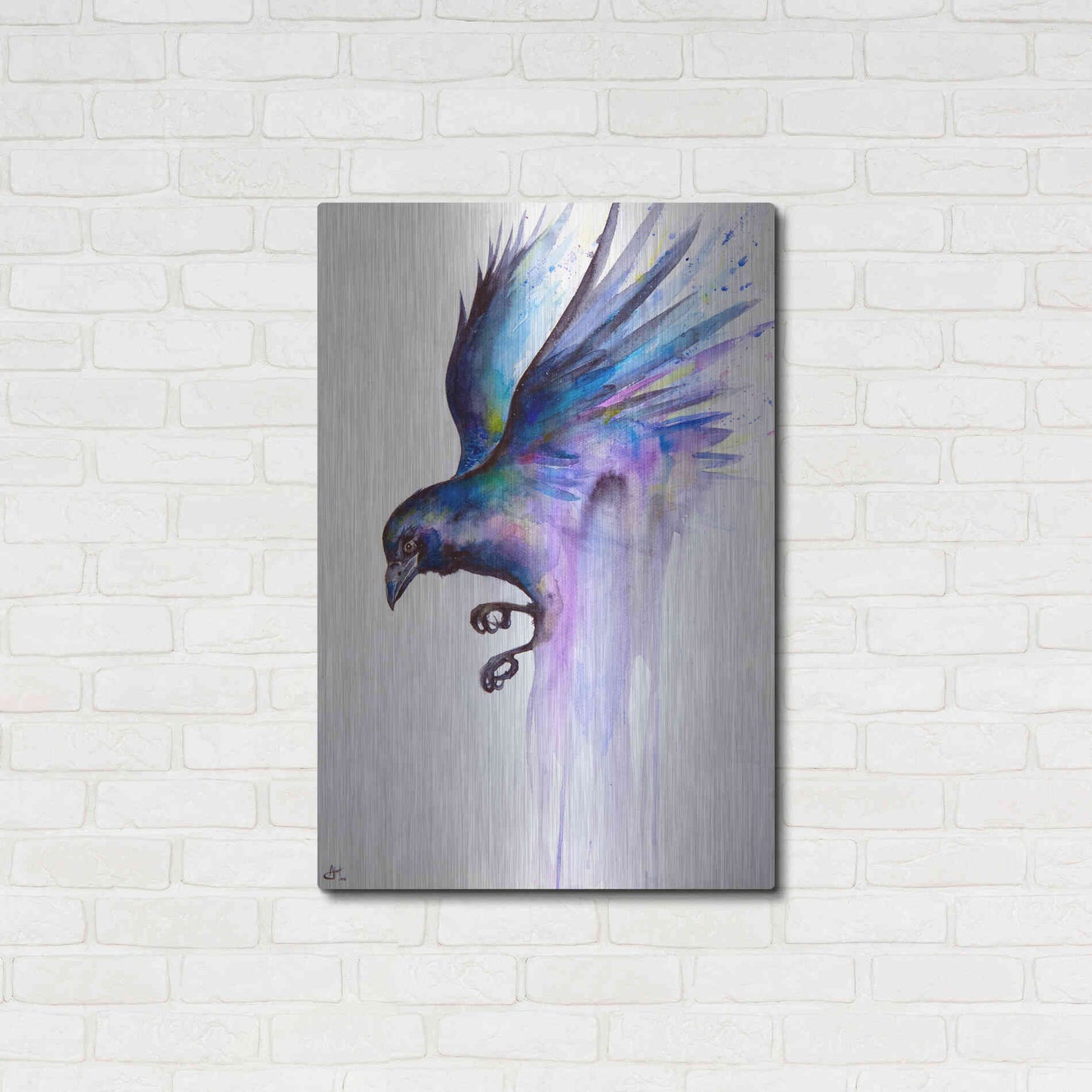 Luxe Metal Art 'Nevermore' by Marc Allante, Metal Wall Art,24x36