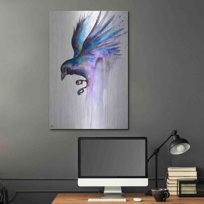 Luxe Metal Art 'Nevermore' by Marc Allante, Metal Wall Art,24x36