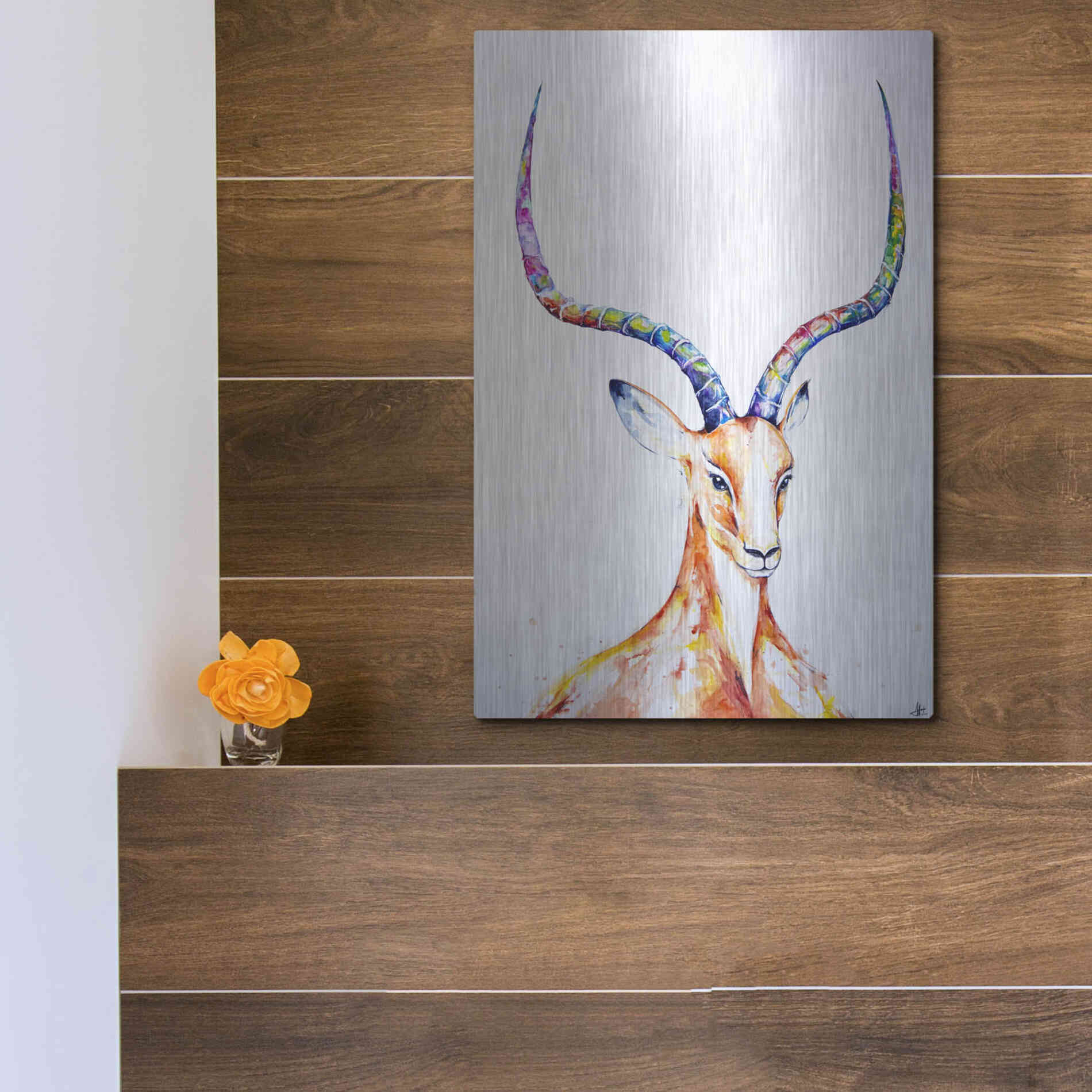 Luxe Metal Art 'Citadel' by Marc Allante, Metal Wall Art,12x16