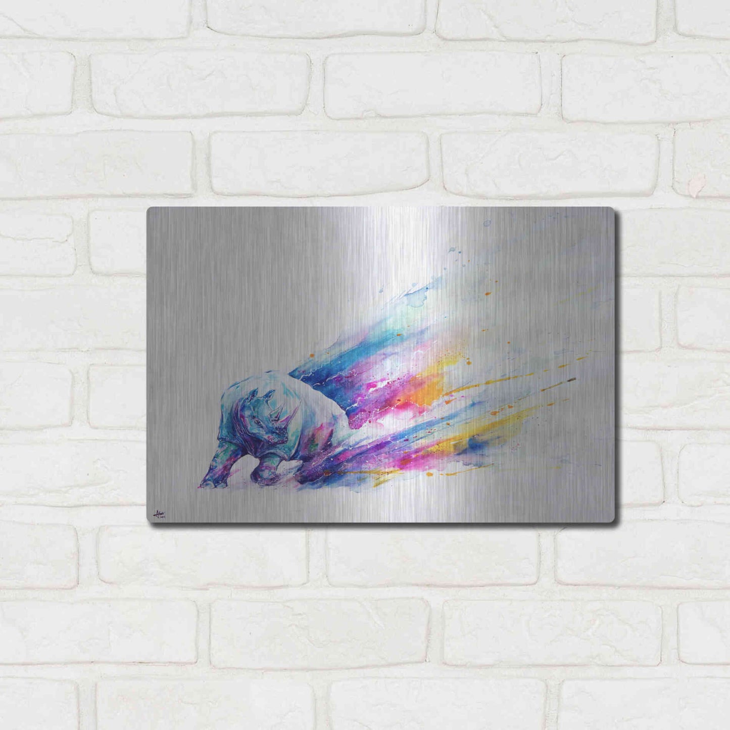 Luxe Metal Art 'Ajax' by Marc Allante, Metal Wall Art,16x12