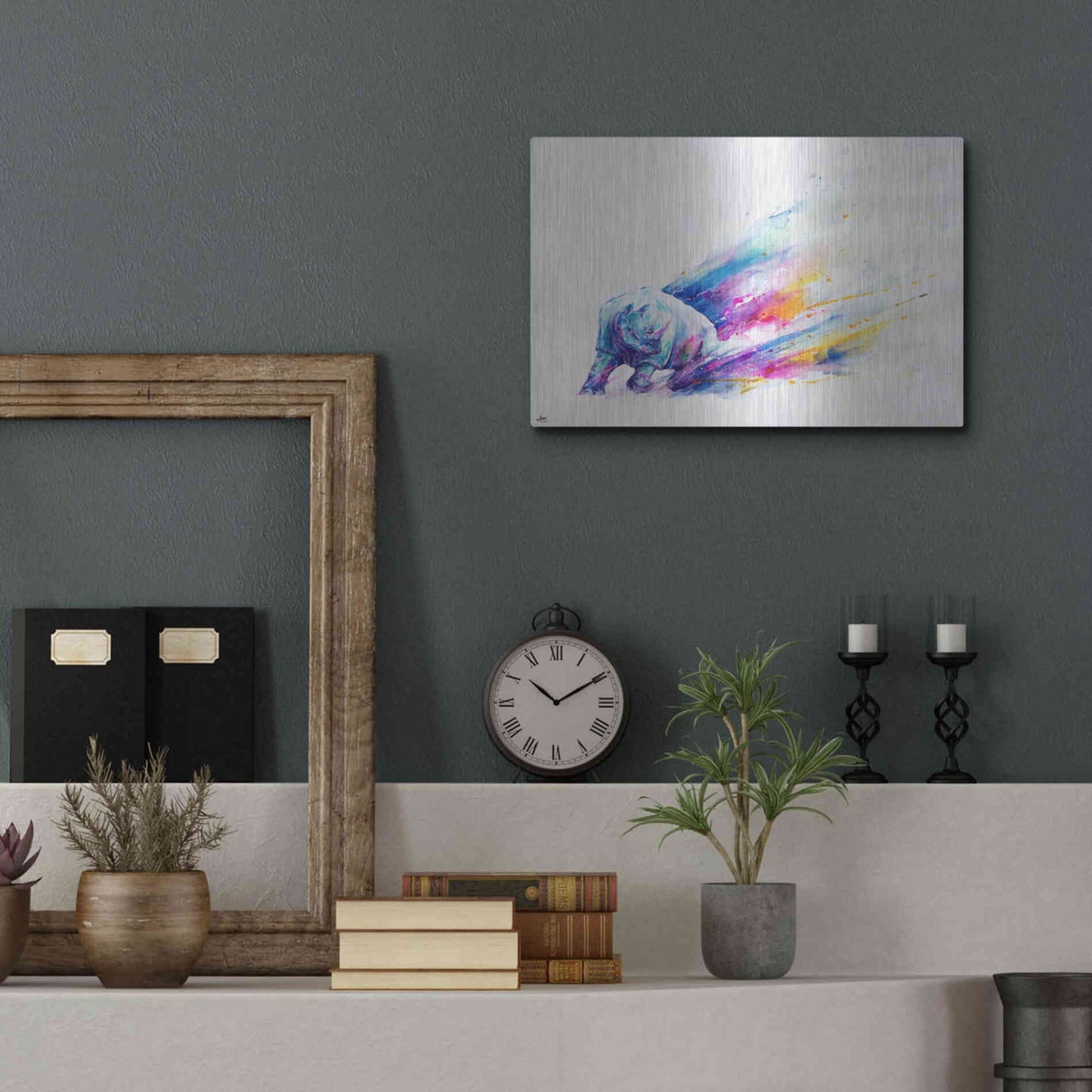 Luxe Metal Art 'Ajax' by Marc Allante, Metal Wall Art,16x12