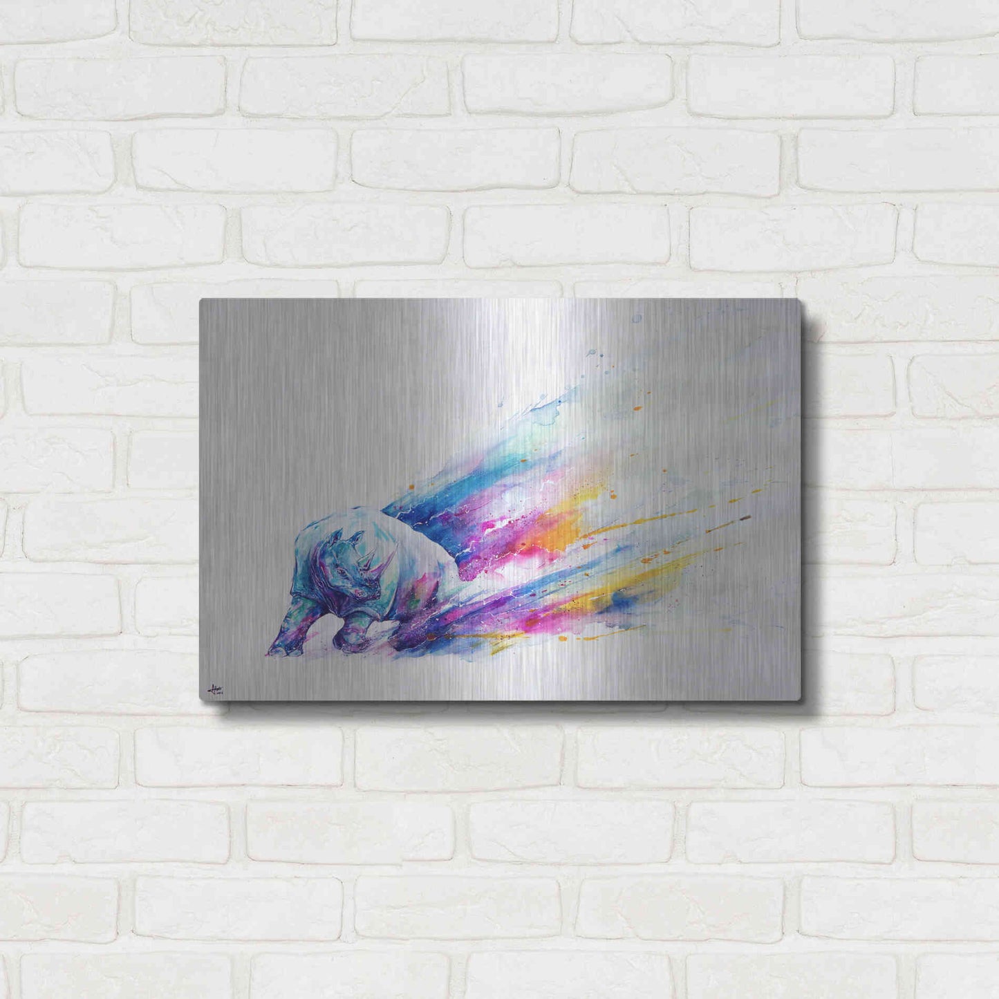 Luxe Metal Art 'Ajax' by Marc Allante, Metal Wall Art,24x16