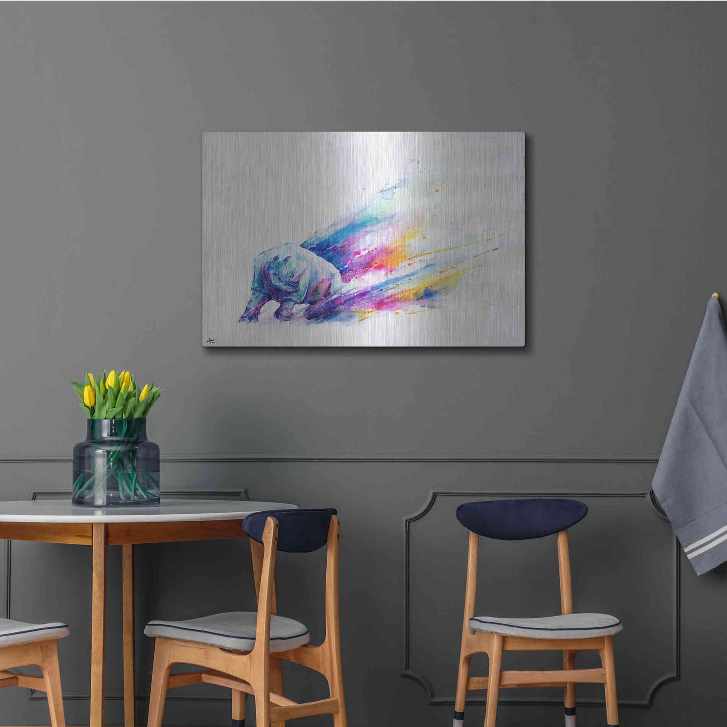 Luxe Metal Art 'Ajax' by Marc Allante, Metal Wall Art,36x24