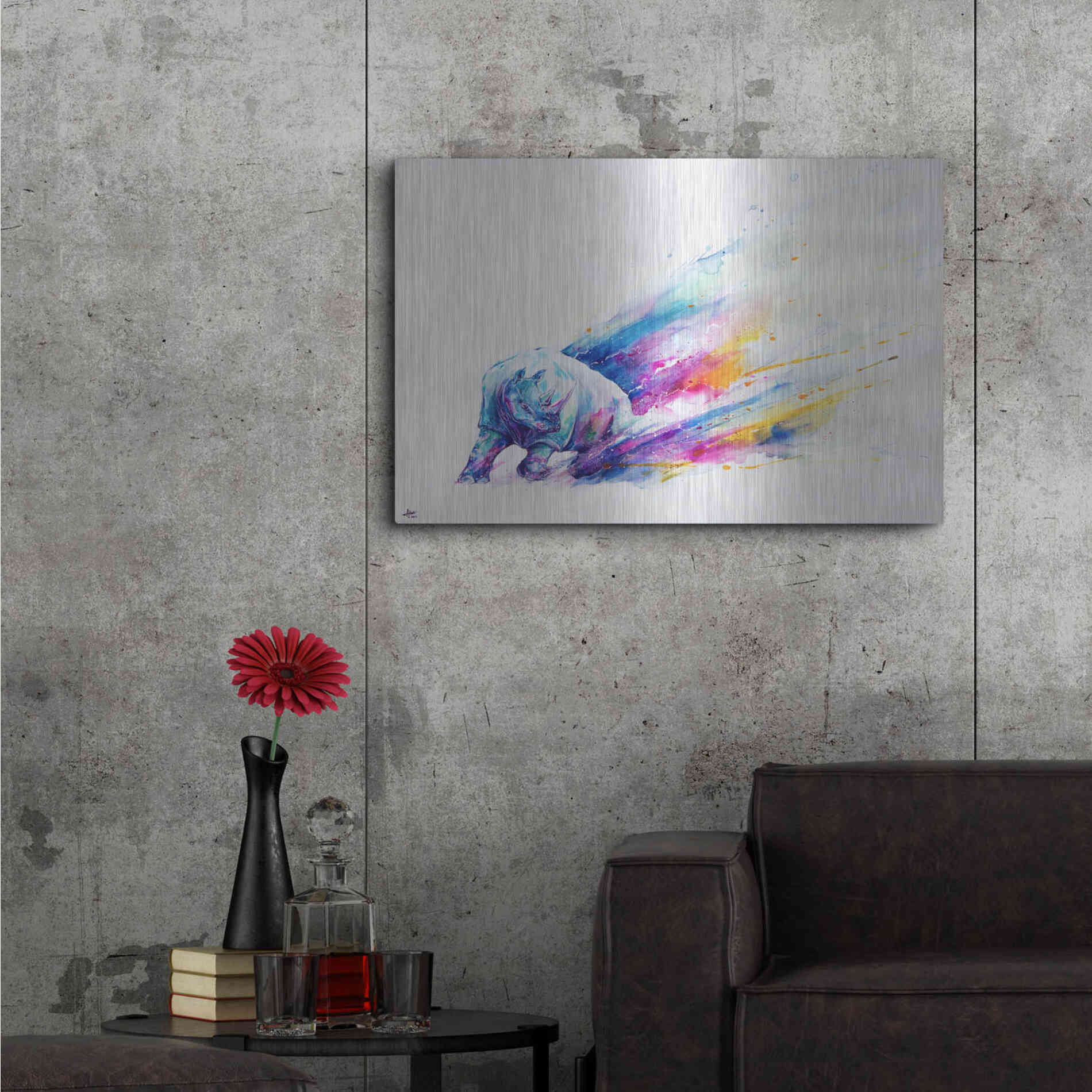 Luxe Metal Art 'Ajax' by Marc Allante, Metal Wall Art,36x24