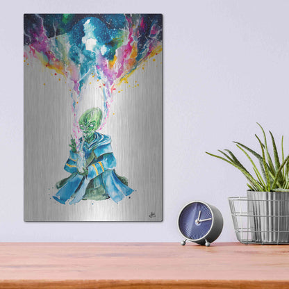 Luxe Metal Art 'Alien Dabbing' by Marc Allante, Metal Wall Art,12x16