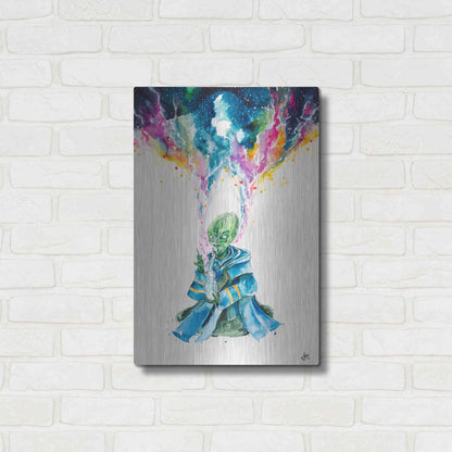Luxe Metal Art 'Alien Dabbing' by Marc Allante, Metal Wall Art,16x24