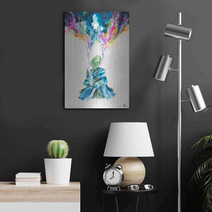 Luxe Metal Art 'Alien Dabbing' by Marc Allante, Metal Wall Art,16x24