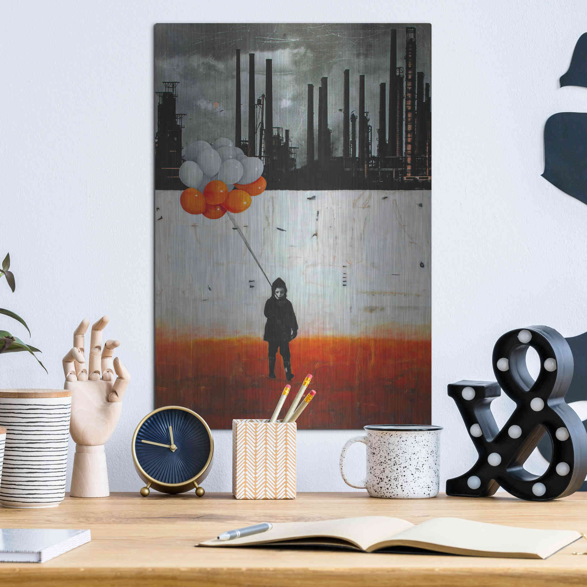 Luxe Metal Art 'Life Me Up II' by DB Waterman, Metal Wall Art,12x16