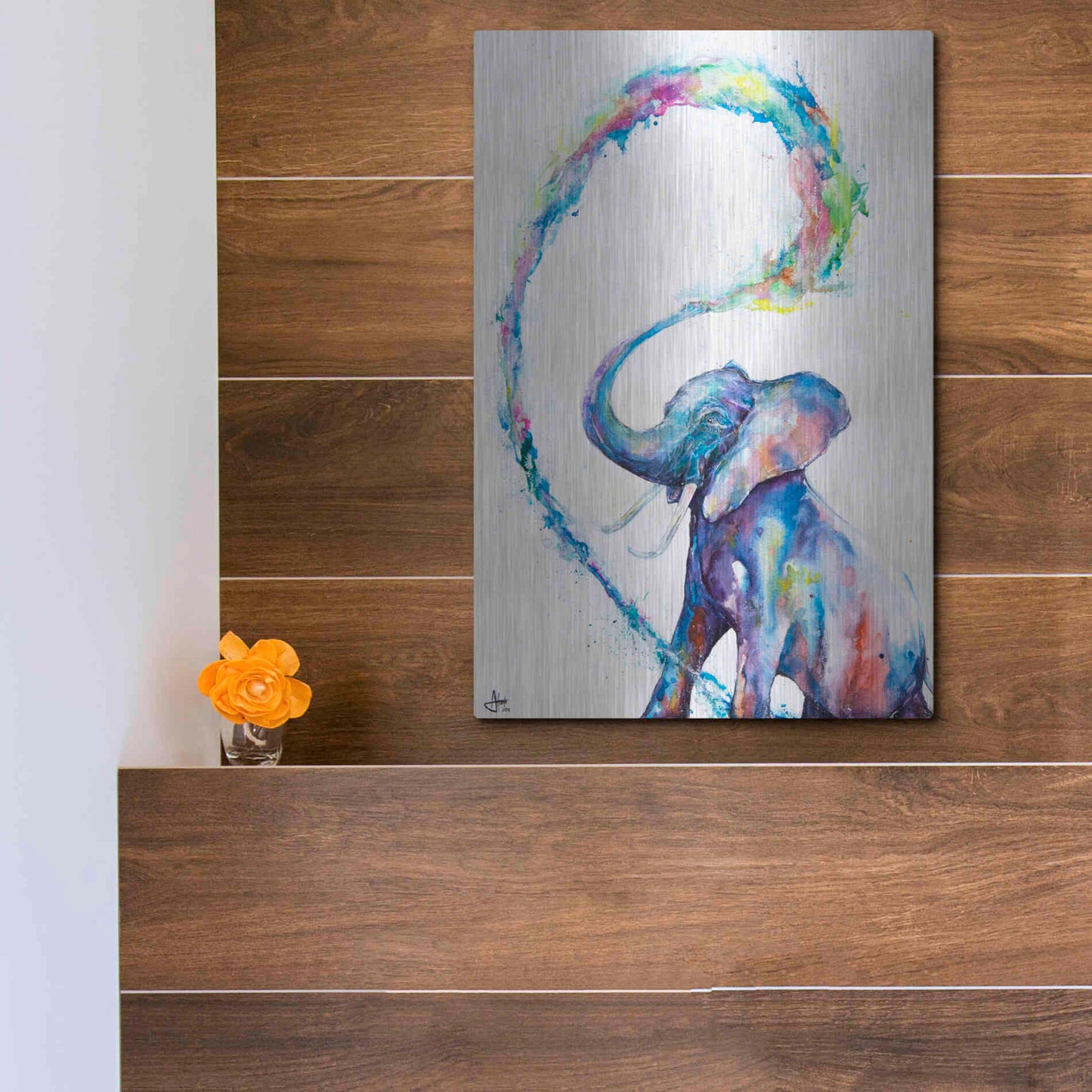 Luxe Metal Art 'Veris' by Marc Allante, Metal Wall Art,12x16