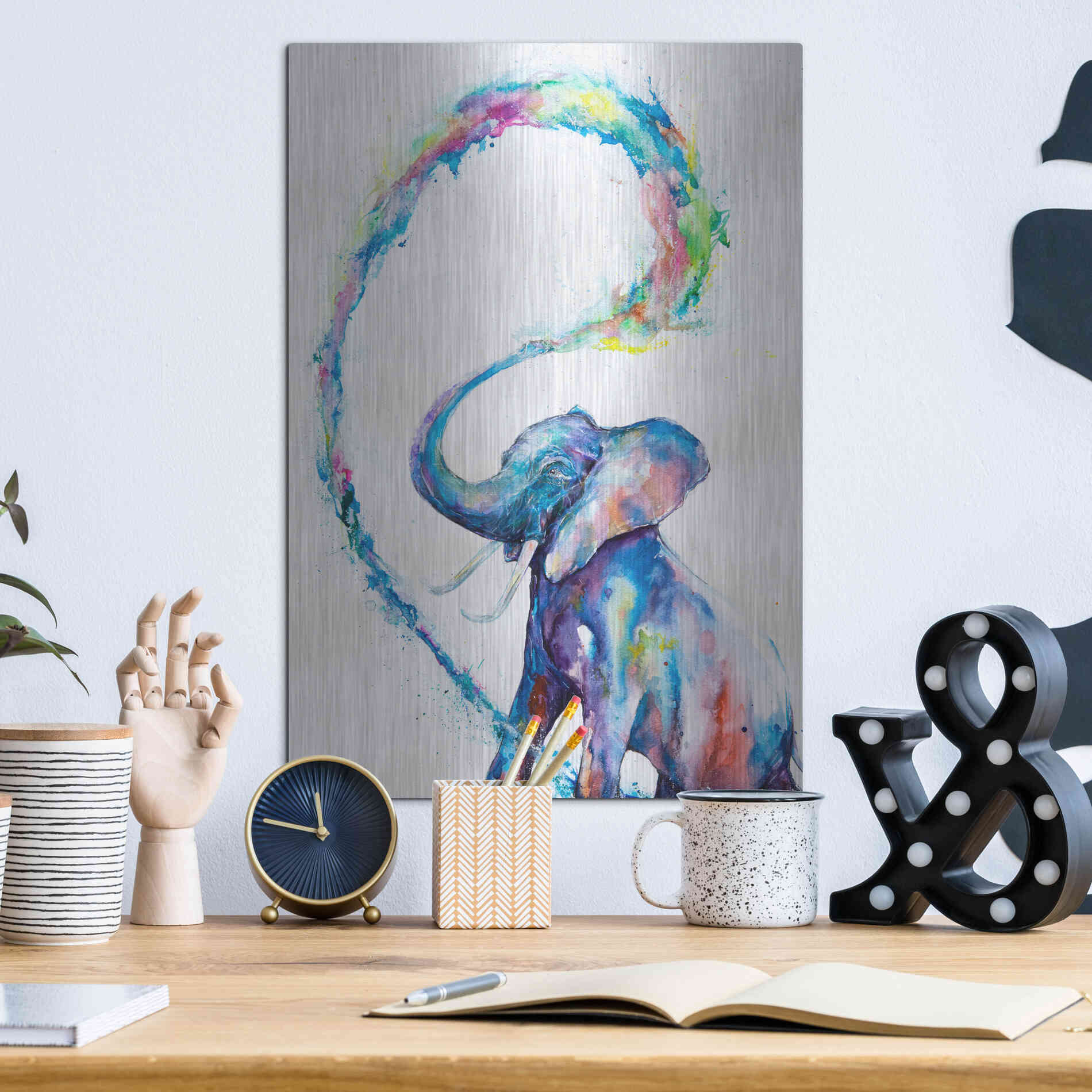 Luxe Metal Art 'Veris' by Marc Allante, Metal Wall Art,12x16