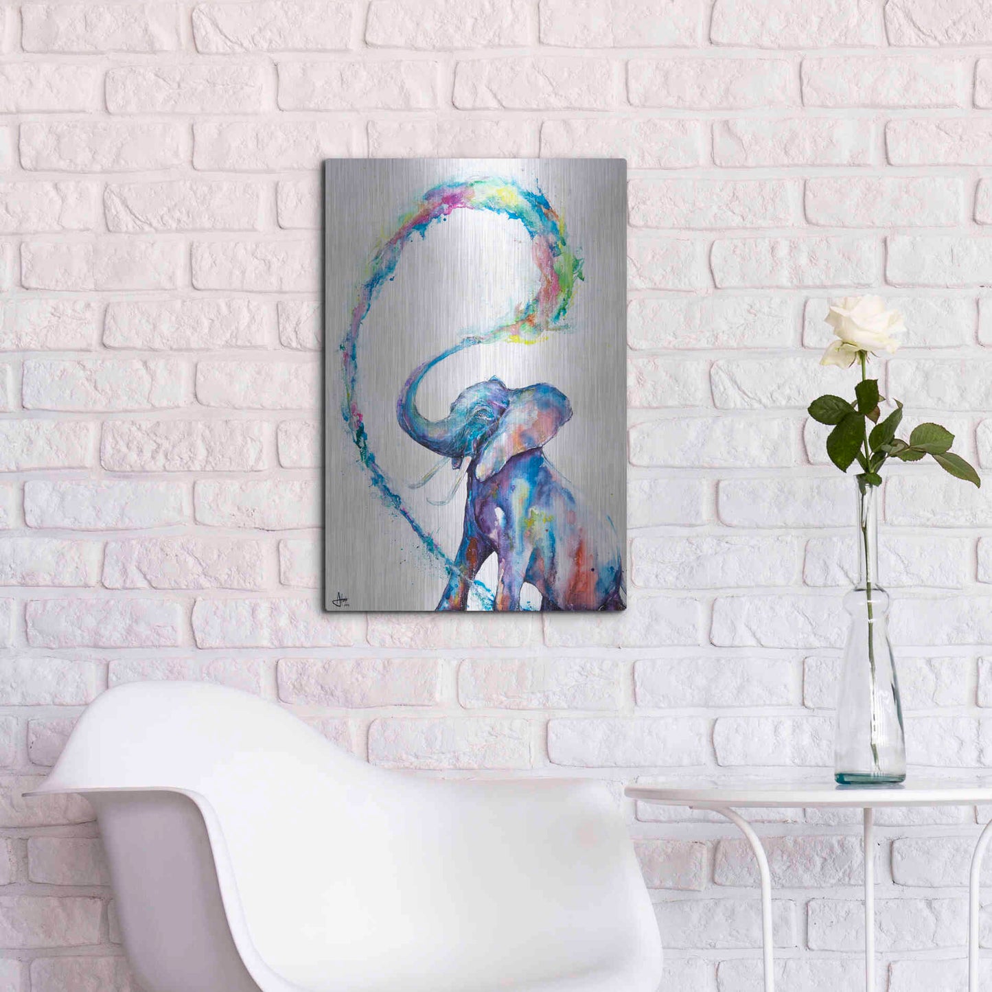 Luxe Metal Art 'Veris' by Marc Allante, Metal Wall Art,16x24