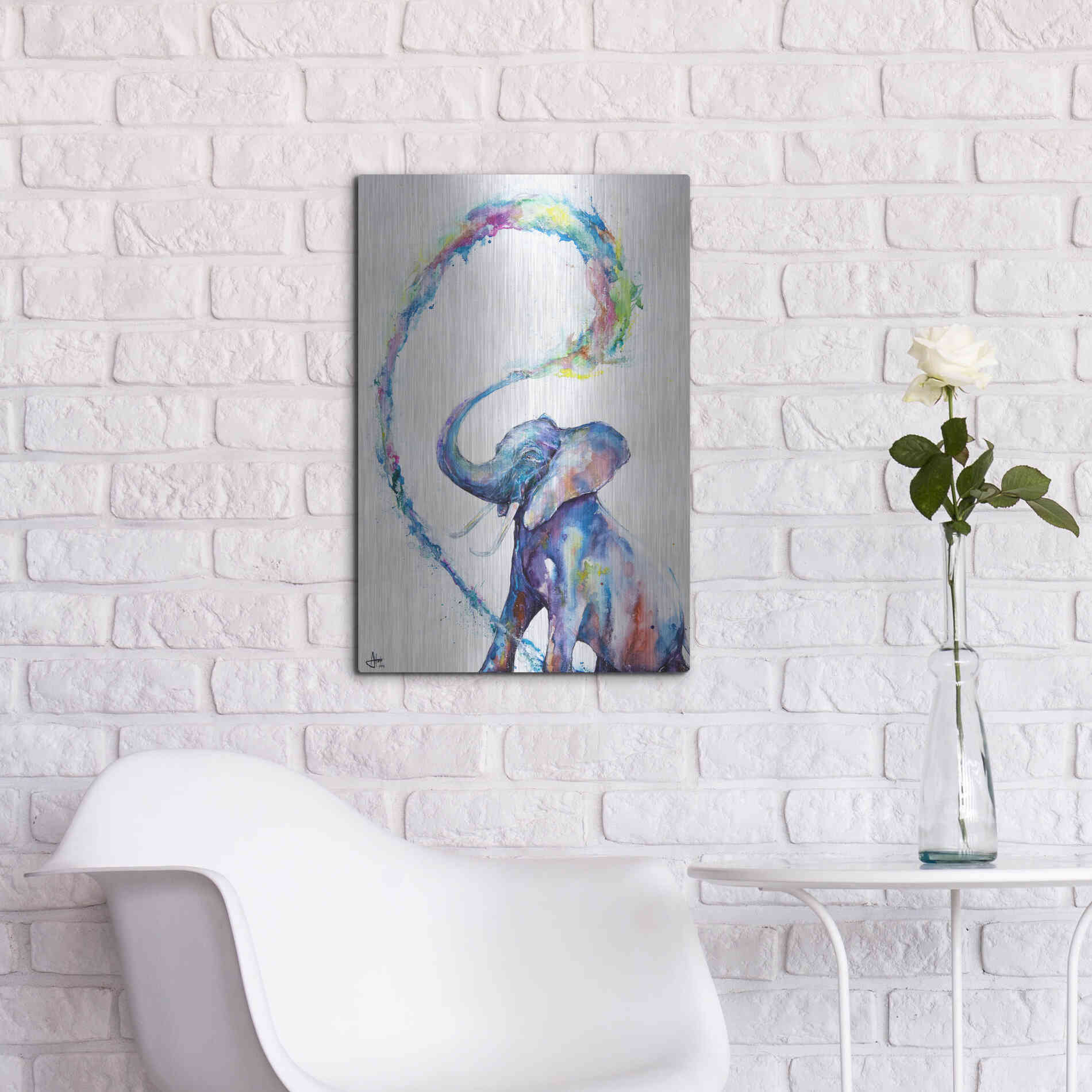 Luxe Metal Art 'Veris' by Marc Allante, Metal Wall Art,16x24