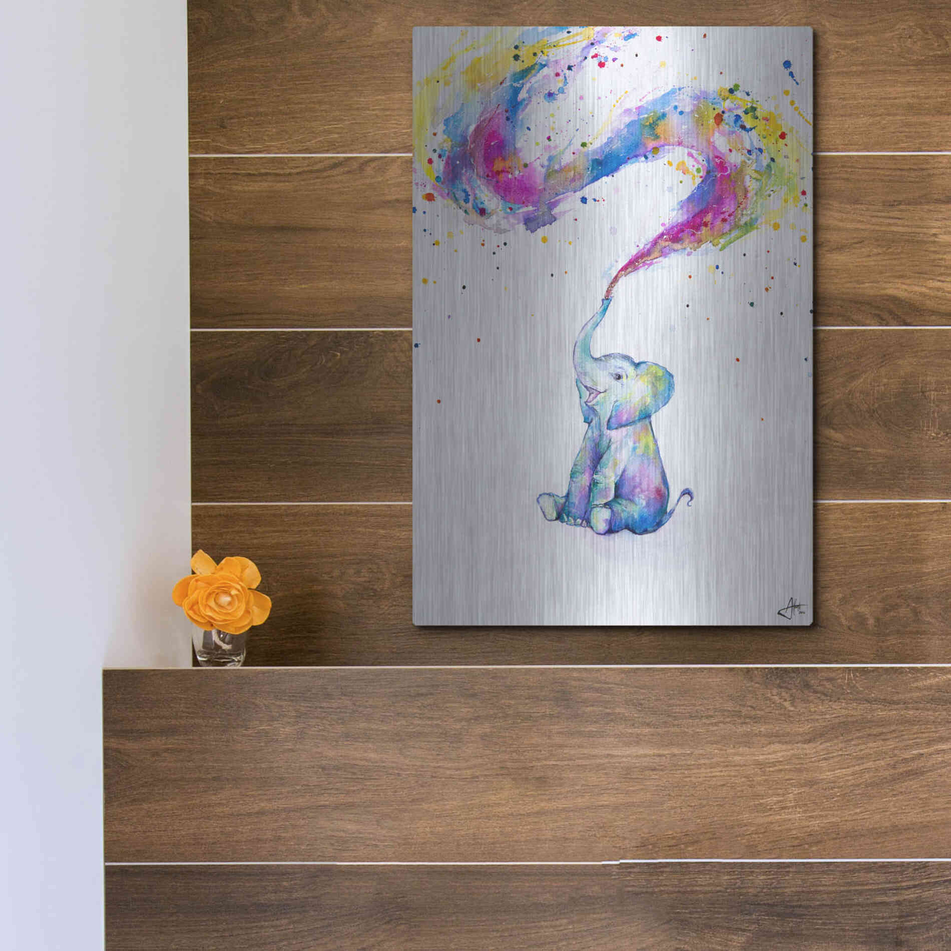 Luxe Metal Art 'Spring' by Marc Allante, Metal Wall Art,12x16