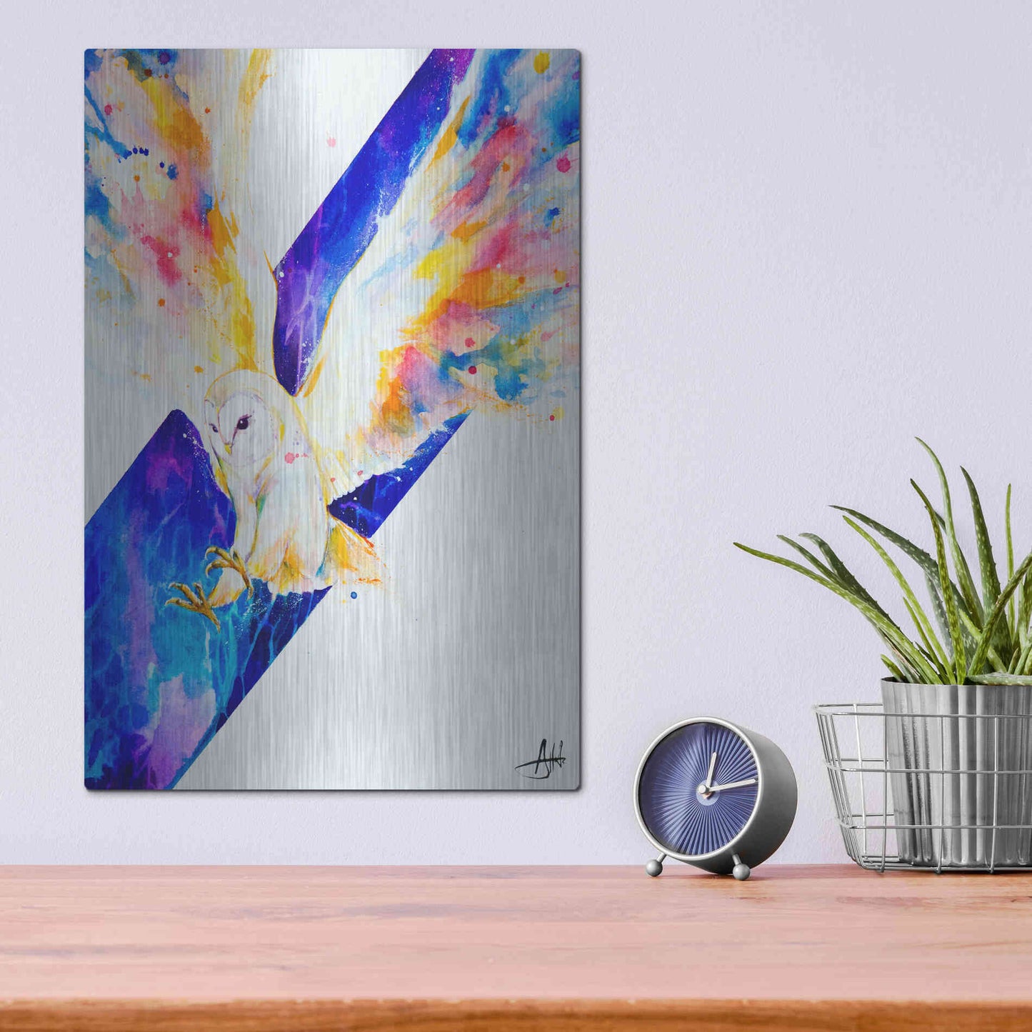 Luxe Metal Art 'Hector' by Marc Allante, Metal Wall Art,12x16