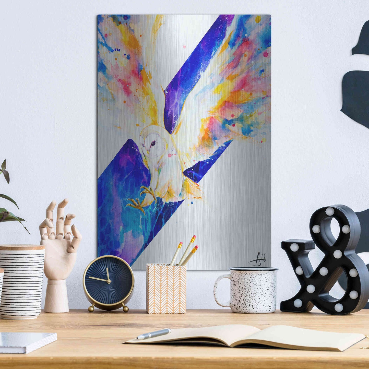 Luxe Metal Art 'Hector' by Marc Allante, Metal Wall Art,12x16