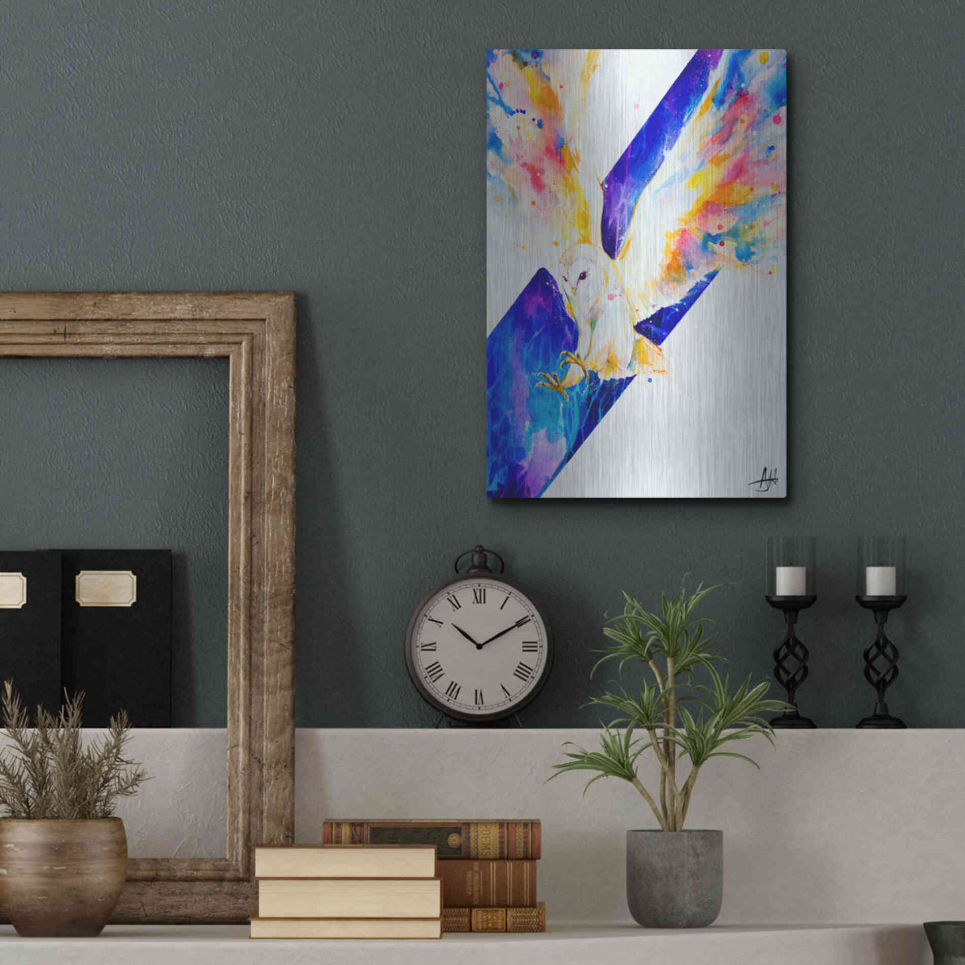 Luxe Metal Art 'Hector' by Marc Allante, Metal Wall Art,12x16