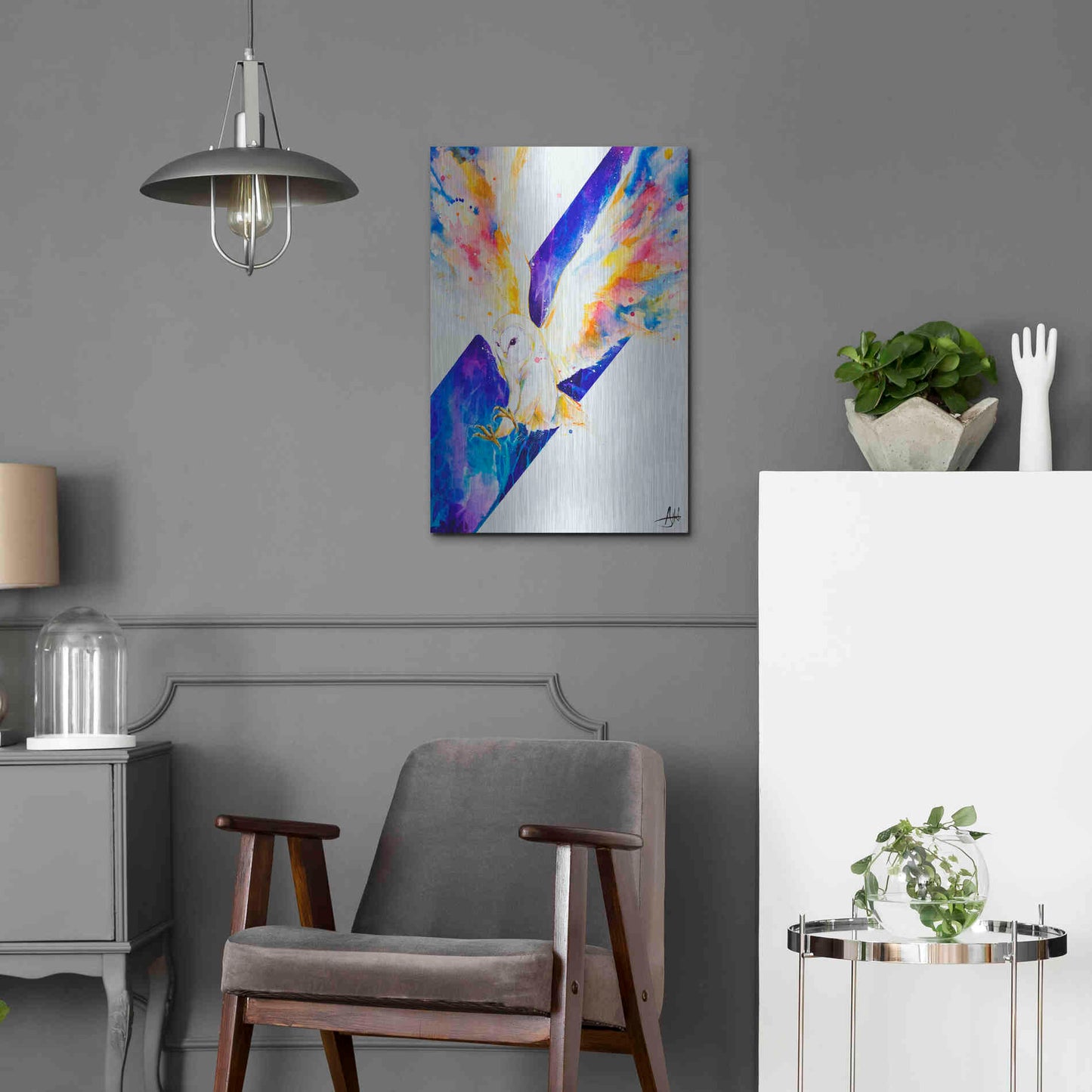 Luxe Metal Art 'Hector' by Marc Allante, Metal Wall Art,16x24