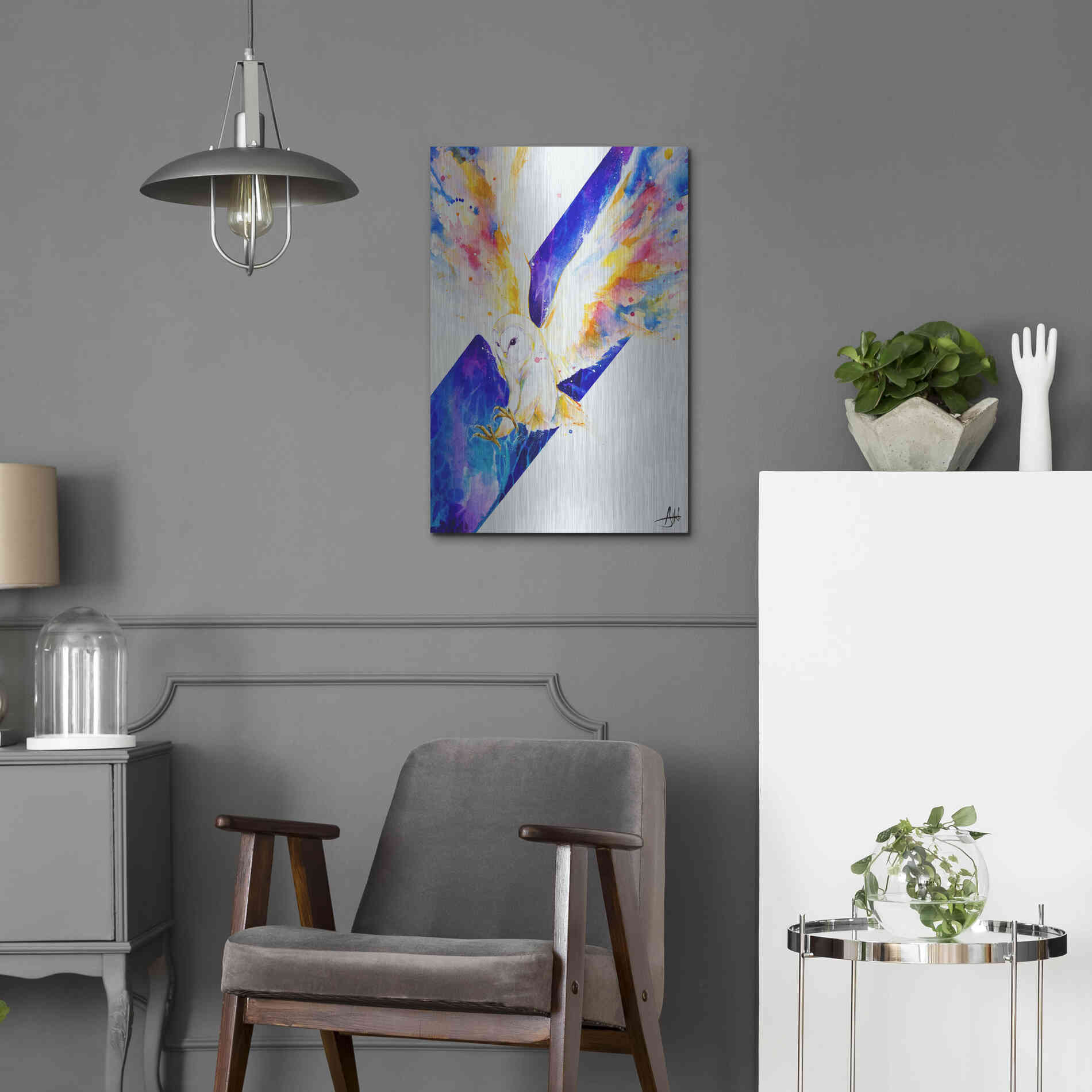 Luxe Metal Art 'Hector' by Marc Allante, Metal Wall Art,16x24