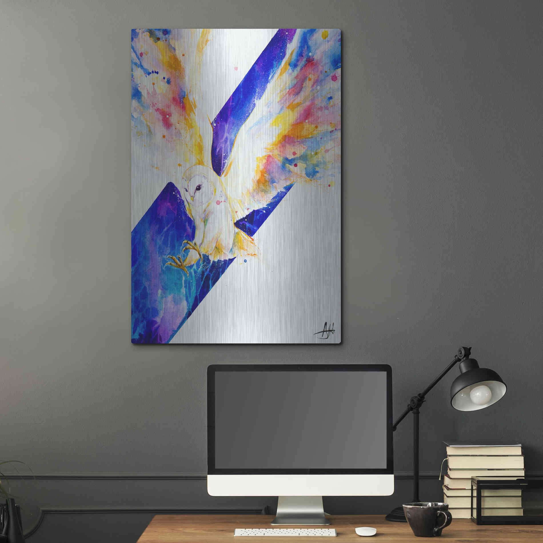 Luxe Metal Art 'Hector' by Marc Allante, Metal Wall Art,24x36