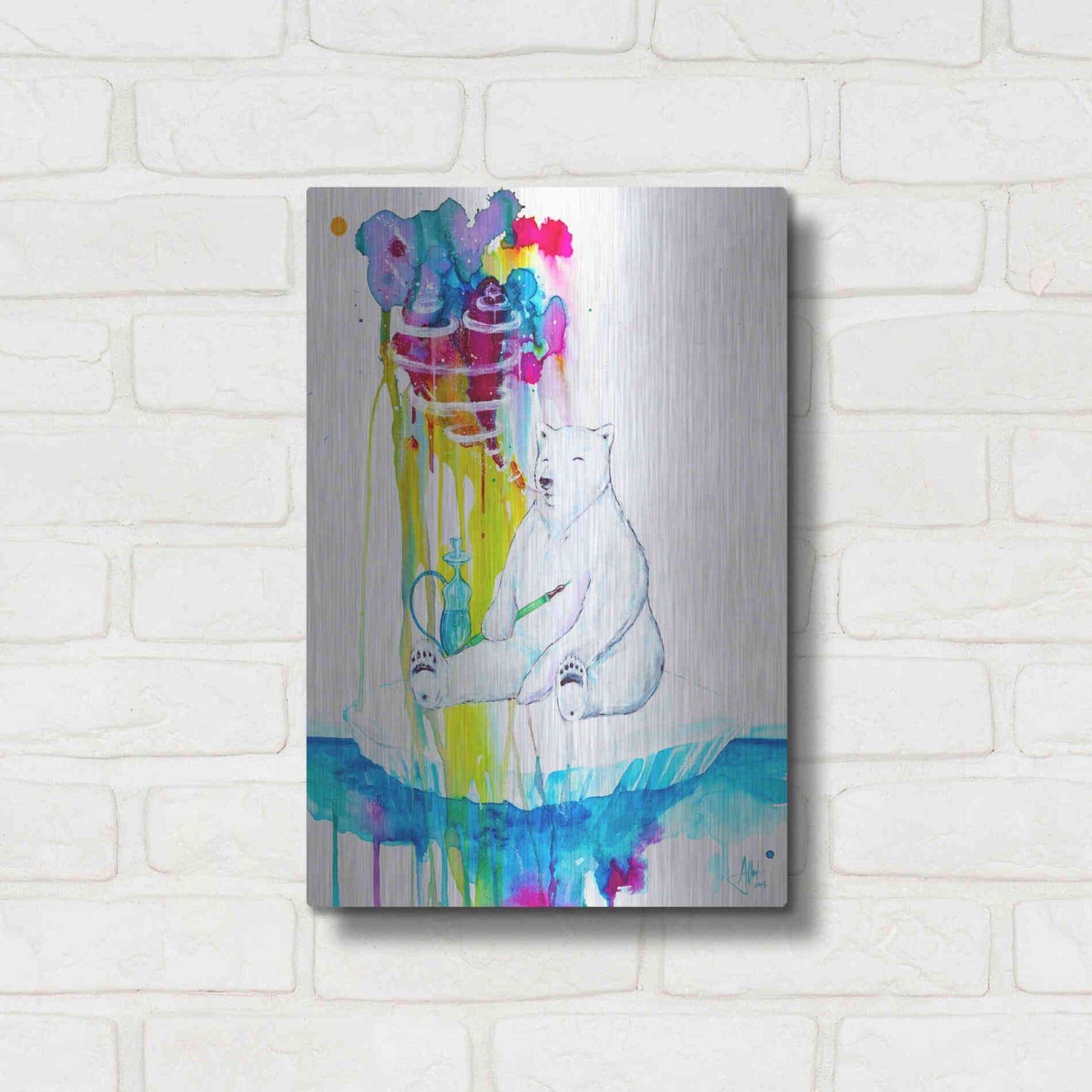 Luxe Metal Art 'Mint' by Marc Allante, Metal Wall Art,12x16