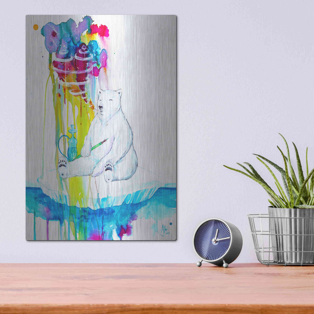 Luxe Metal Art 'Mint' by Marc Allante, Metal Wall Art,12x16