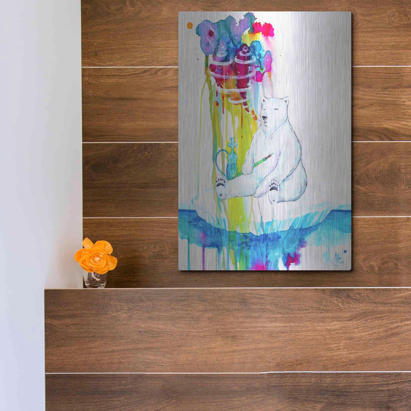 Luxe Metal Art 'Mint' by Marc Allante, Metal Wall Art,12x16