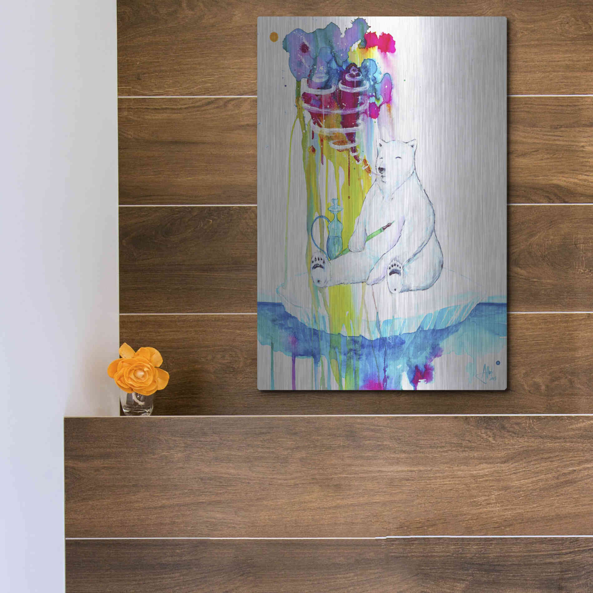 Luxe Metal Art 'Mint' by Marc Allante, Metal Wall Art,12x16