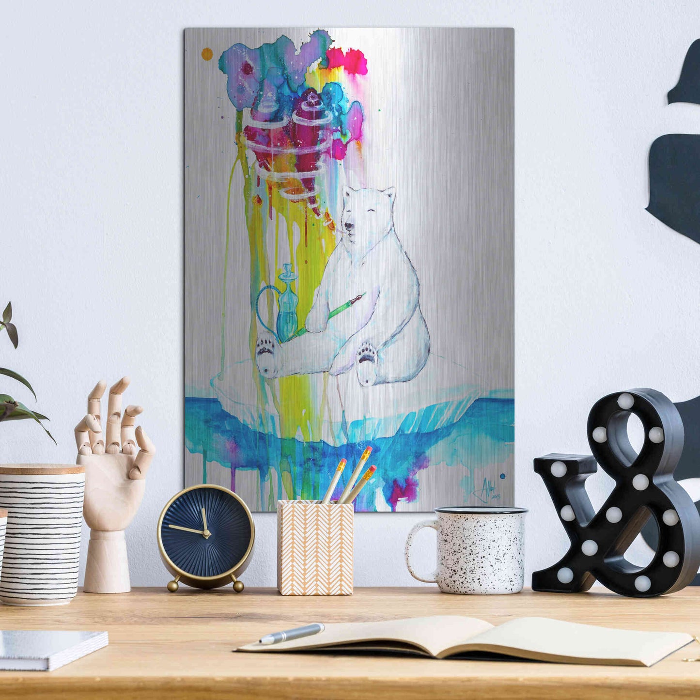 Luxe Metal Art 'Mint' by Marc Allante, Metal Wall Art,12x16