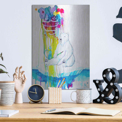 Luxe Metal Art 'Mint' by Marc Allante, Metal Wall Art,12x16