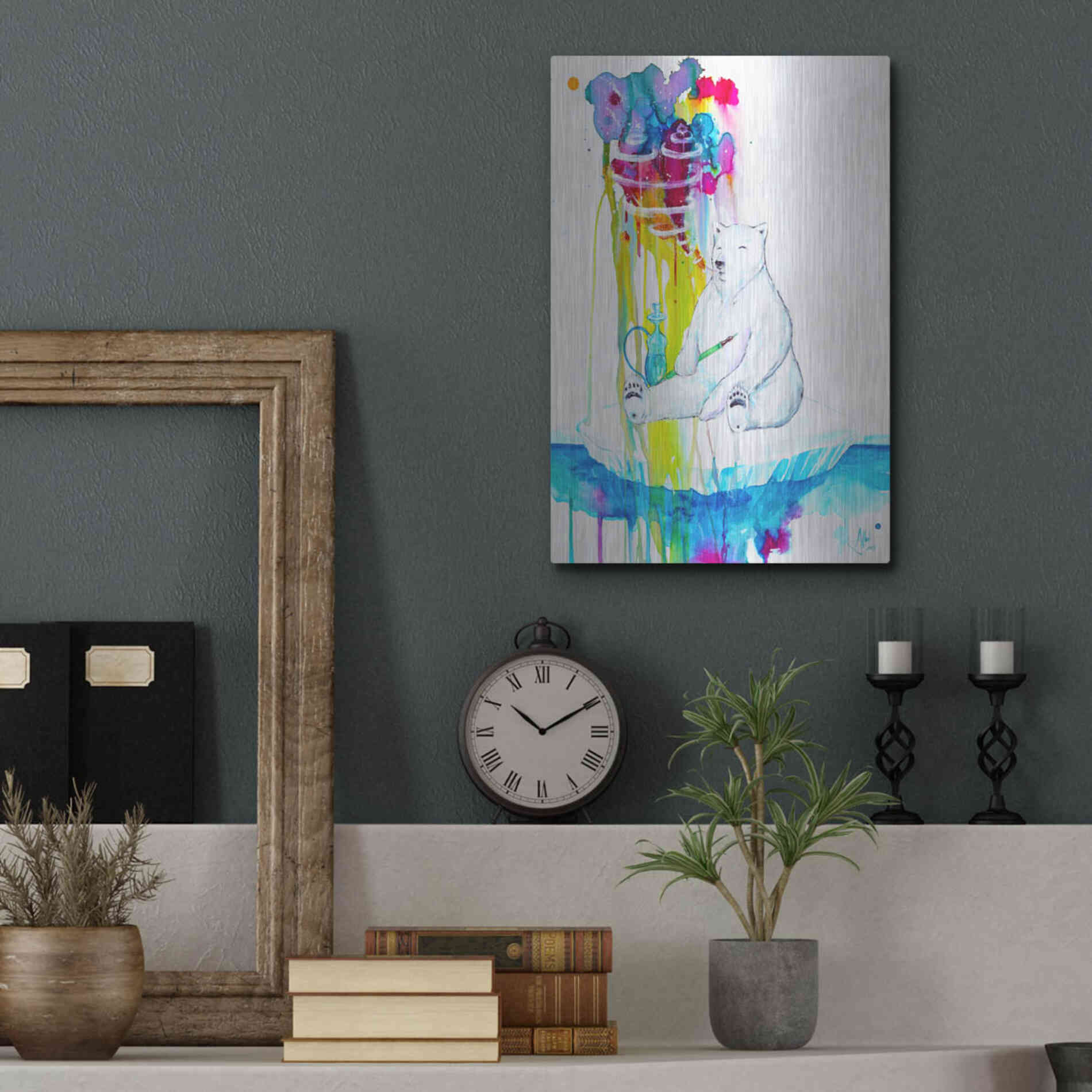 Luxe Metal Art 'Mint' by Marc Allante, Metal Wall Art,12x16