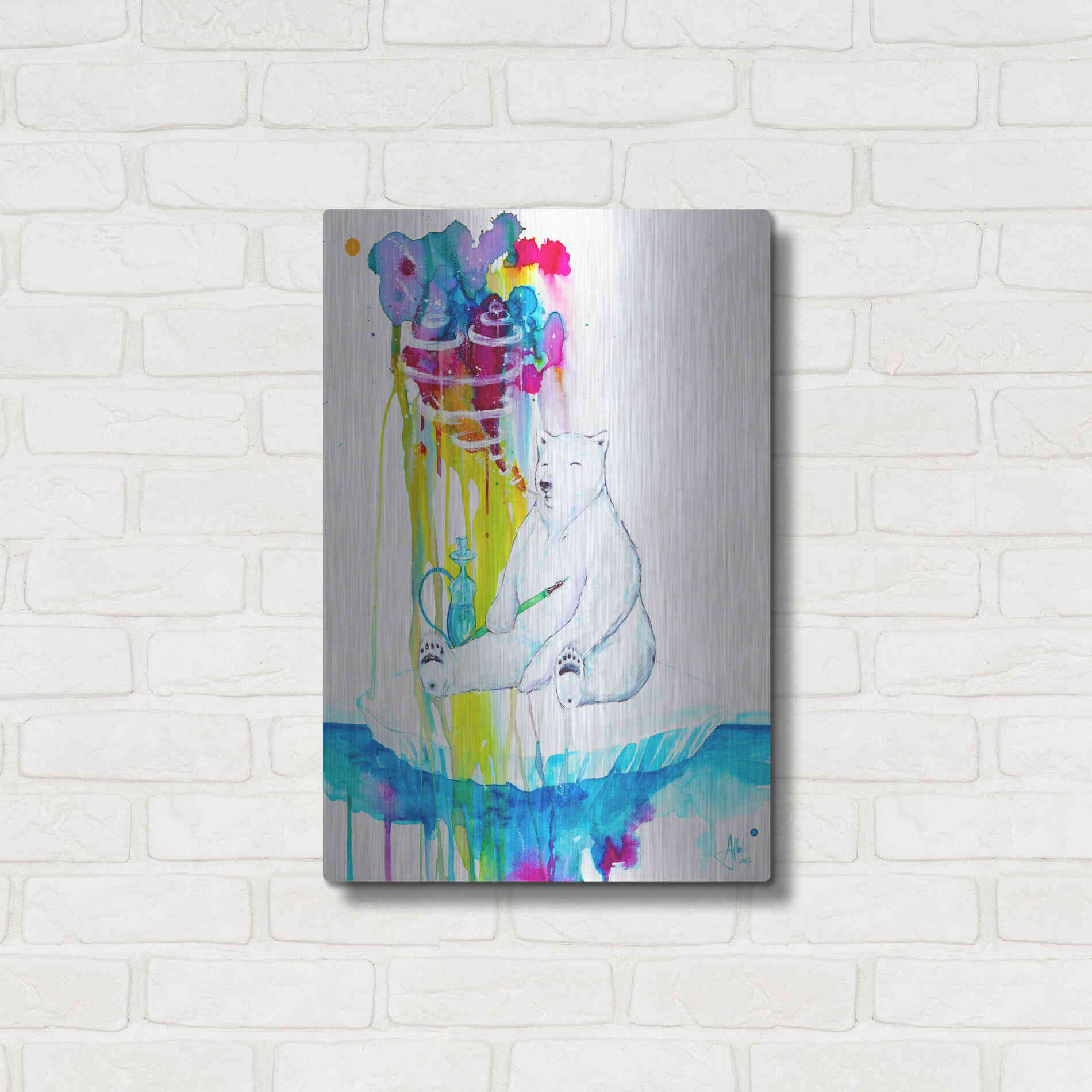 Luxe Metal Art 'Mint' by Marc Allante, Metal Wall Art,16x24