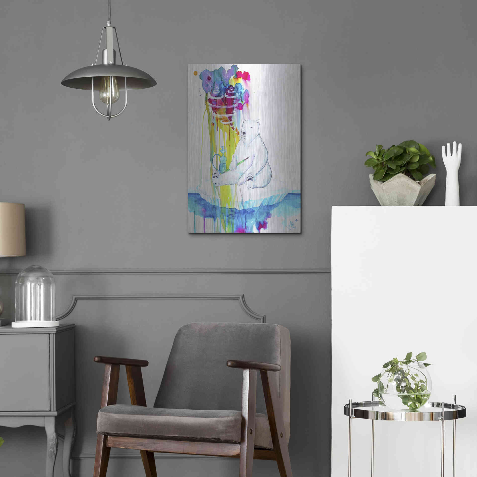 Luxe Metal Art 'Mint' by Marc Allante, Metal Wall Art,16x24