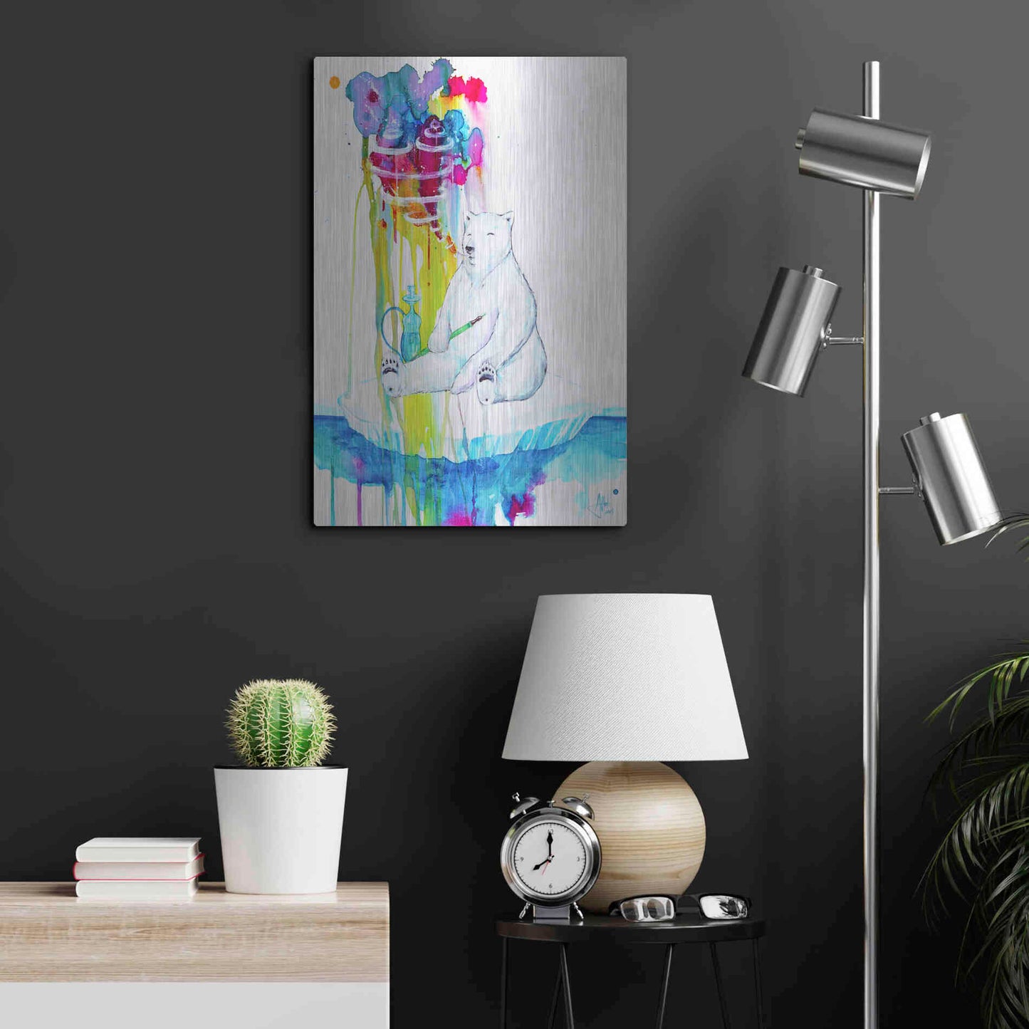 Luxe Metal Art 'Mint' by Marc Allante, Metal Wall Art,16x24