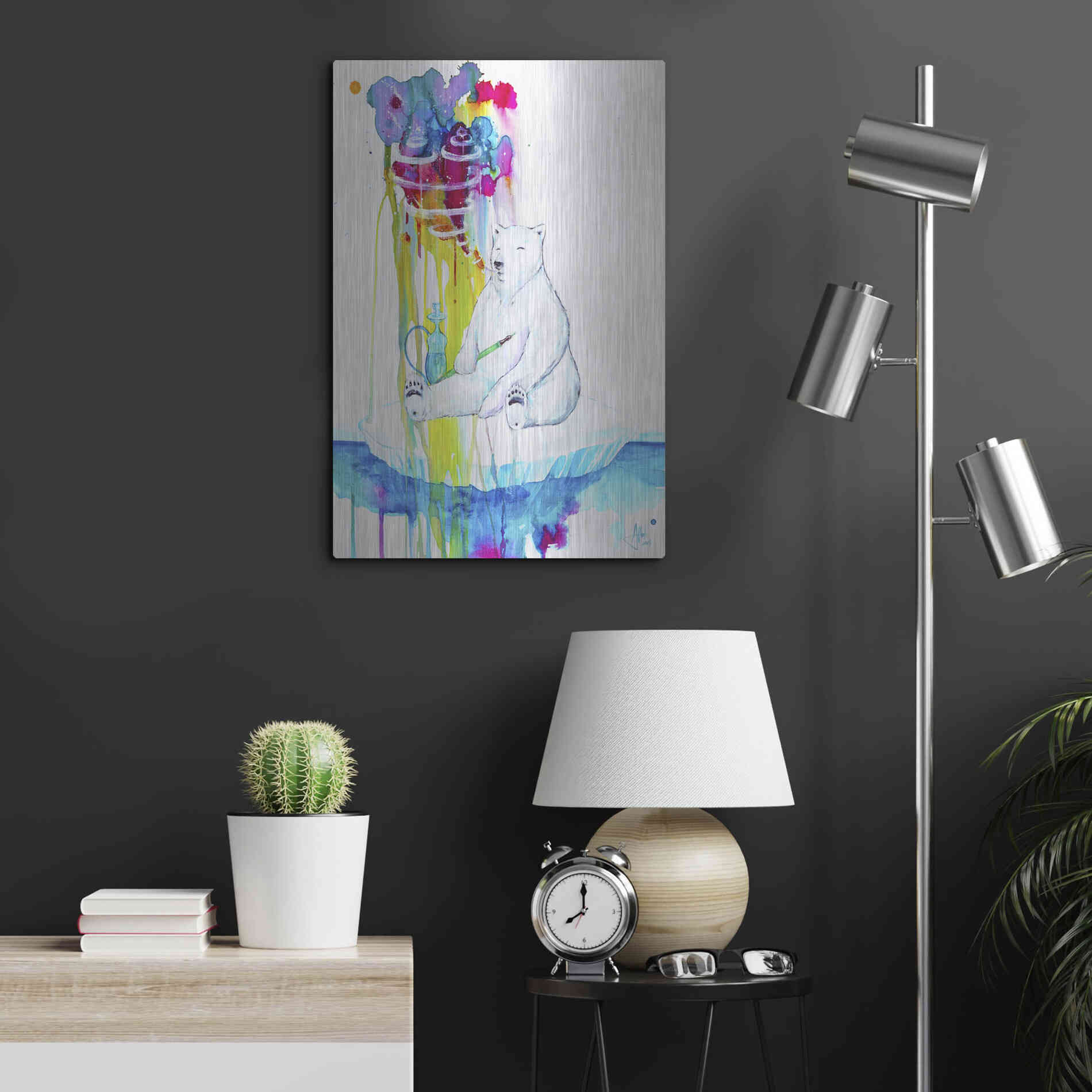 Luxe Metal Art 'Mint' by Marc Allante, Metal Wall Art,16x24