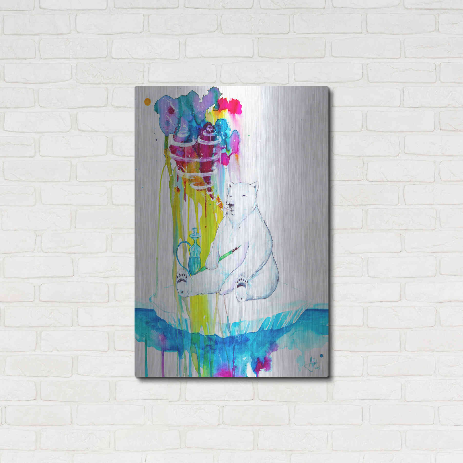 Luxe Metal Art 'Mint' by Marc Allante, Metal Wall Art,24x36