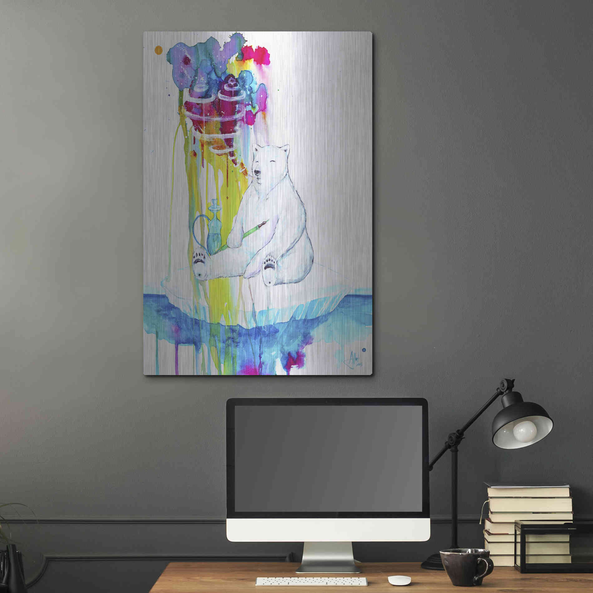 Luxe Metal Art 'Mint' by Marc Allante, Metal Wall Art,24x36