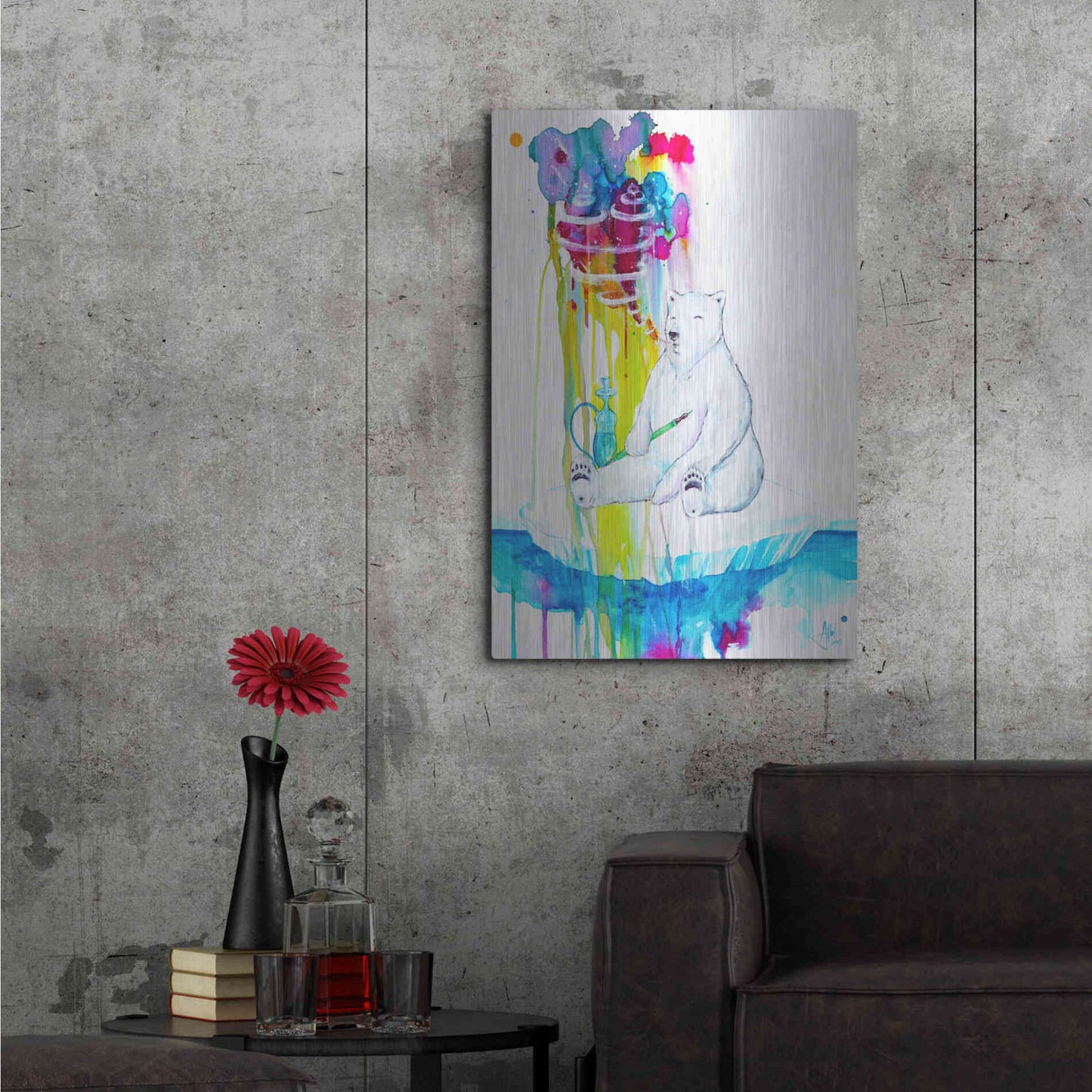 Luxe Metal Art 'Mint' by Marc Allante, Metal Wall Art,24x36