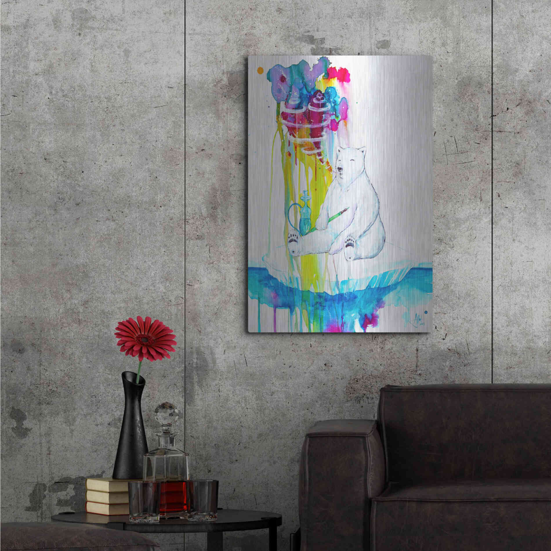 Luxe Metal Art 'Mint' by Marc Allante, Metal Wall Art,24x36