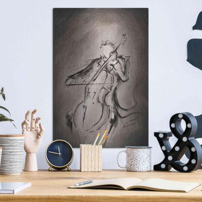 Luxe Metal Art 'The Cellist' by Marc Allante, Metal Wall Art,12x16