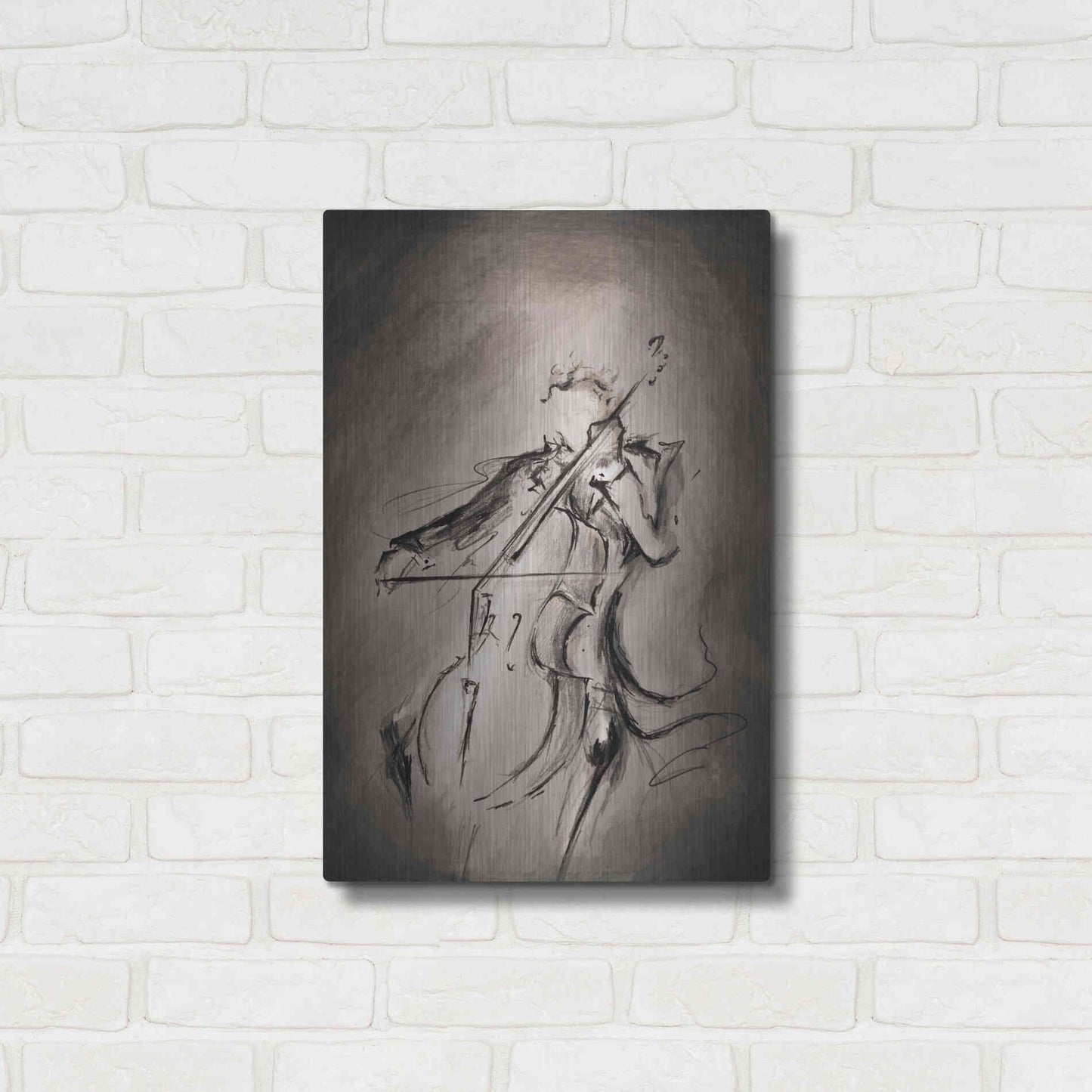 Luxe Metal Art 'The Cellist' by Marc Allante, Metal Wall Art,16x24