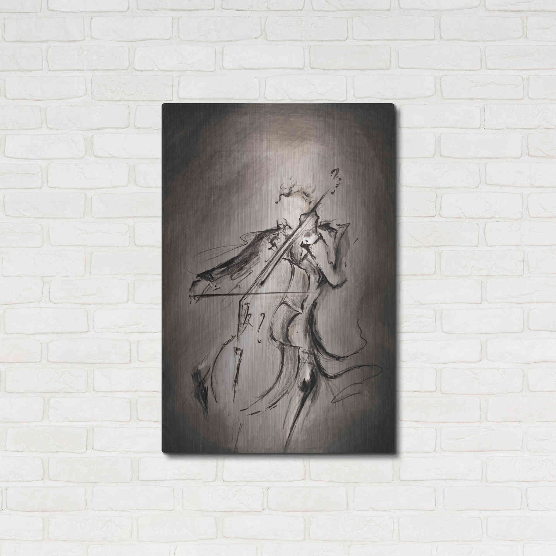 Luxe Metal Art 'The Cellist' by Marc Allante, Metal Wall Art,24x36