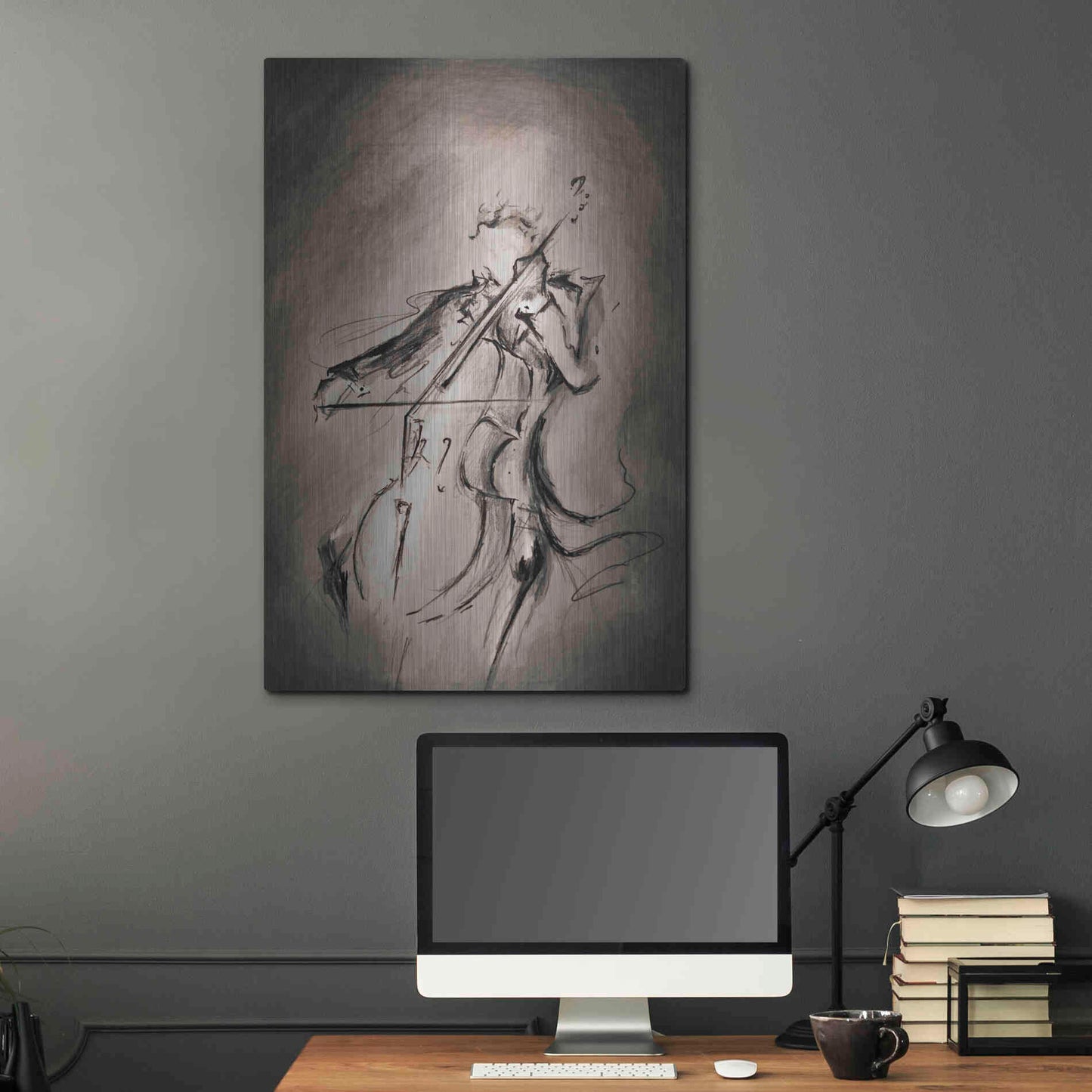 Luxe Metal Art 'The Cellist' by Marc Allante, Metal Wall Art,24x36