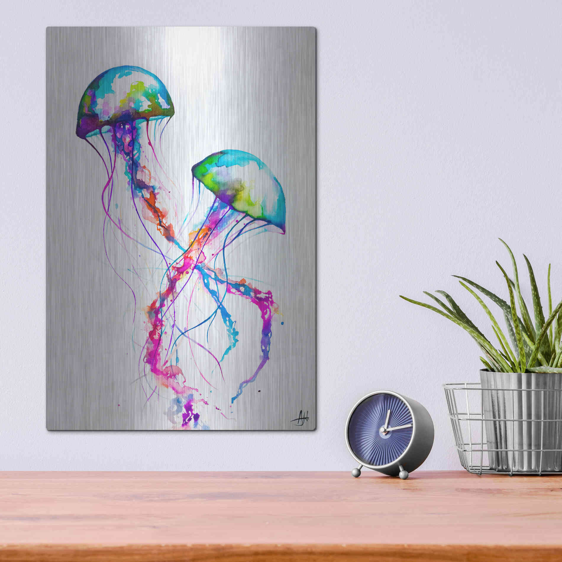 Luxe Metal Art 'Narasumas' by Marc Allante, Metal Wall Art,12x16