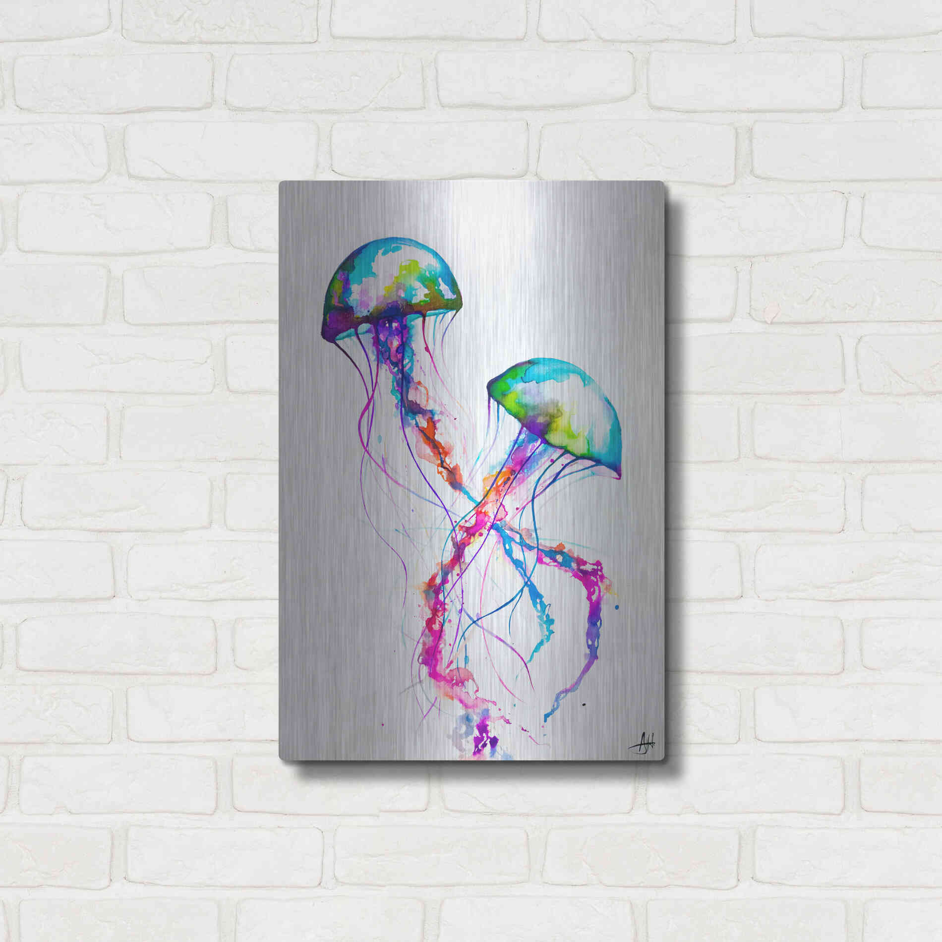 Luxe Metal Art 'Narasumas' by Marc Allante, Metal Wall Art,16x24